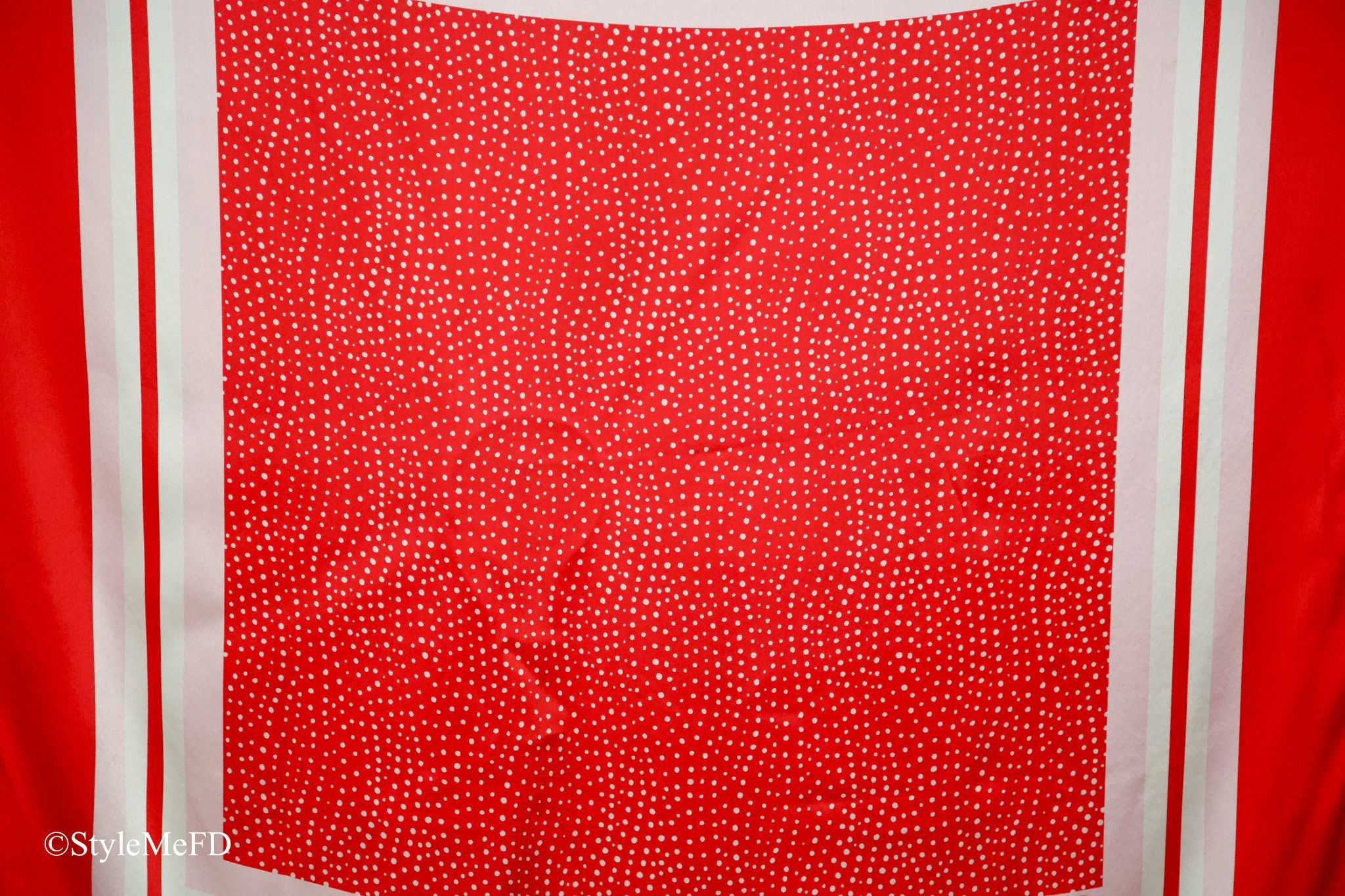 Escada ESCADA VINTAGE 1980s Red & White 100% Silk Scarf Size ONE SIZE - 2 Thumbnail