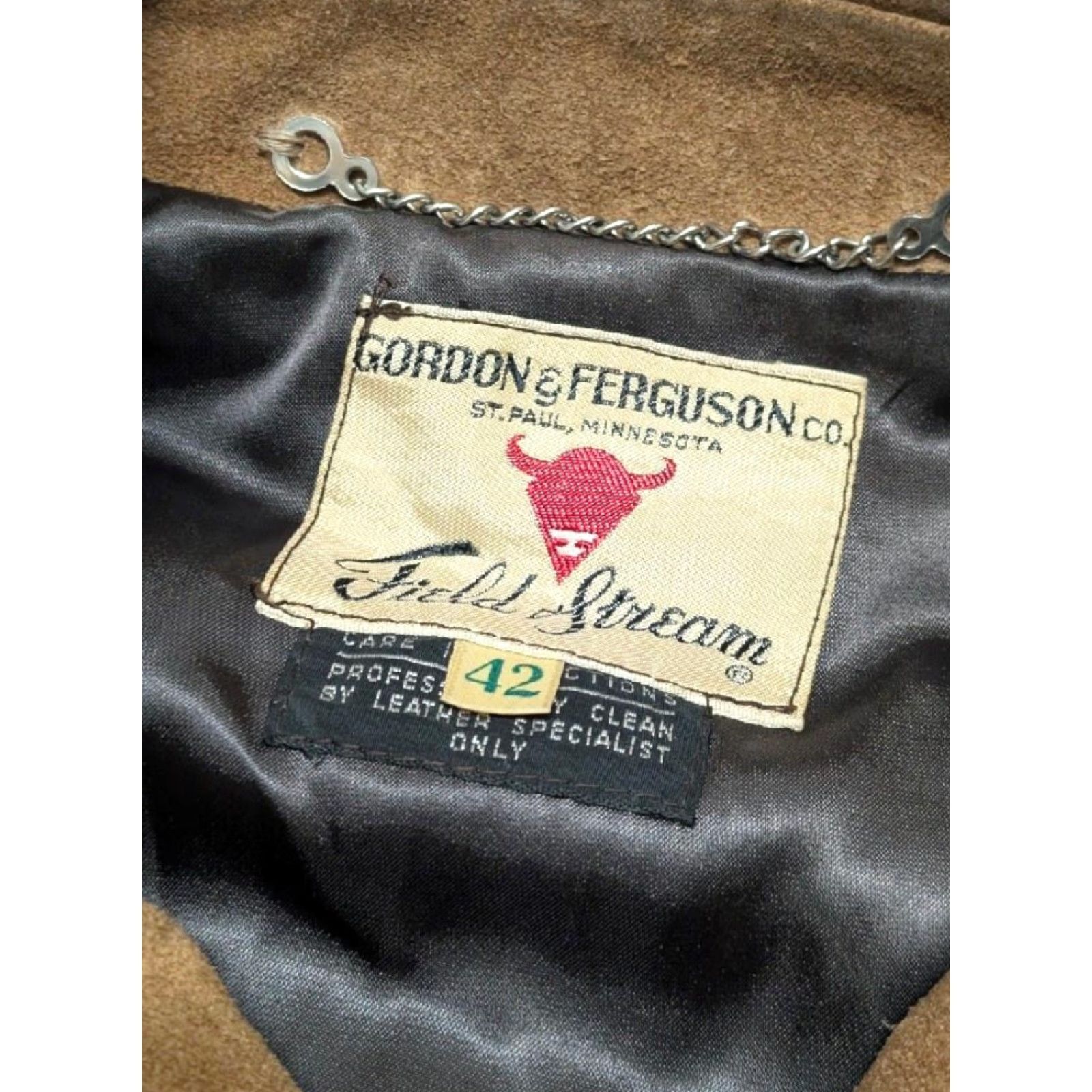 Vintage VINTAGE Field & Stream WESTERN Shirt Mens 42 Brown Leather Split-Suede Cowhide Trucker Jacket Cowhide 42 Brown Western Mens XS? Size US M / EU 48-50 / 2 - 4 Thumbnail
