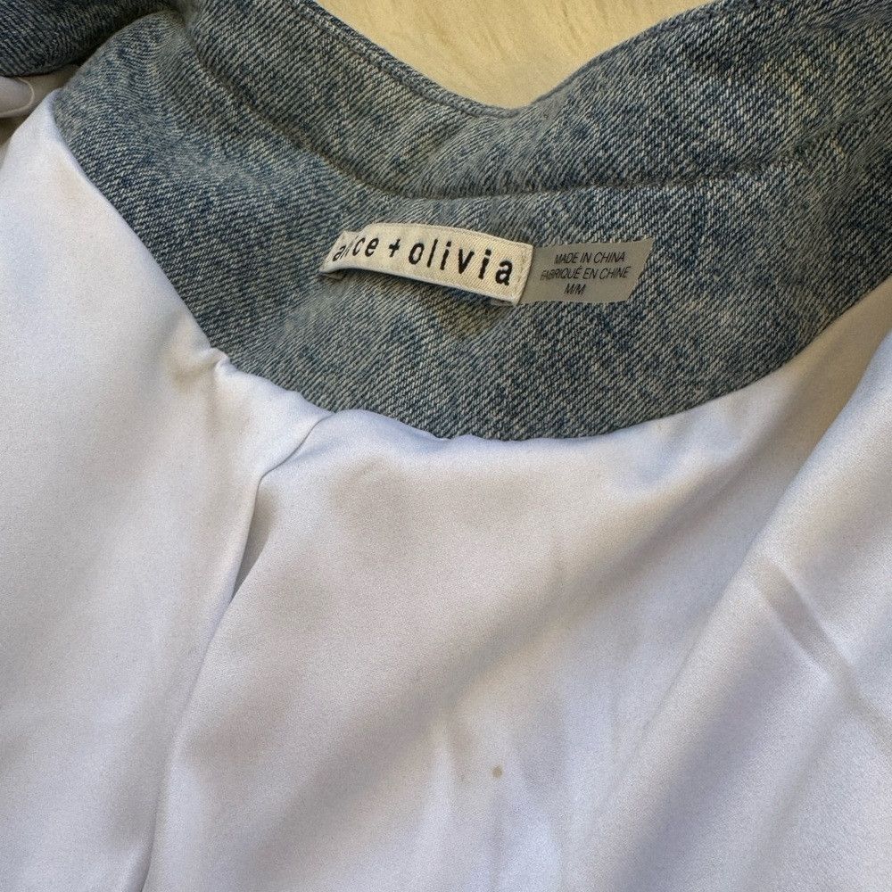 Alice + Olivia Alice + Olivia Combo Tweed and Denim Patch Pocket Jacket in Size M / US 6-8 / IT 42-44 - 7 Thumbnail