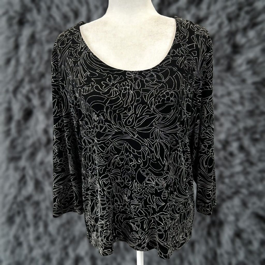 Vintage Chicos Travelers Shirt Womens Black Acetate Blend 2 US Large Size XS / US 0-2 / IT 36-38 - 1 Thumbnail