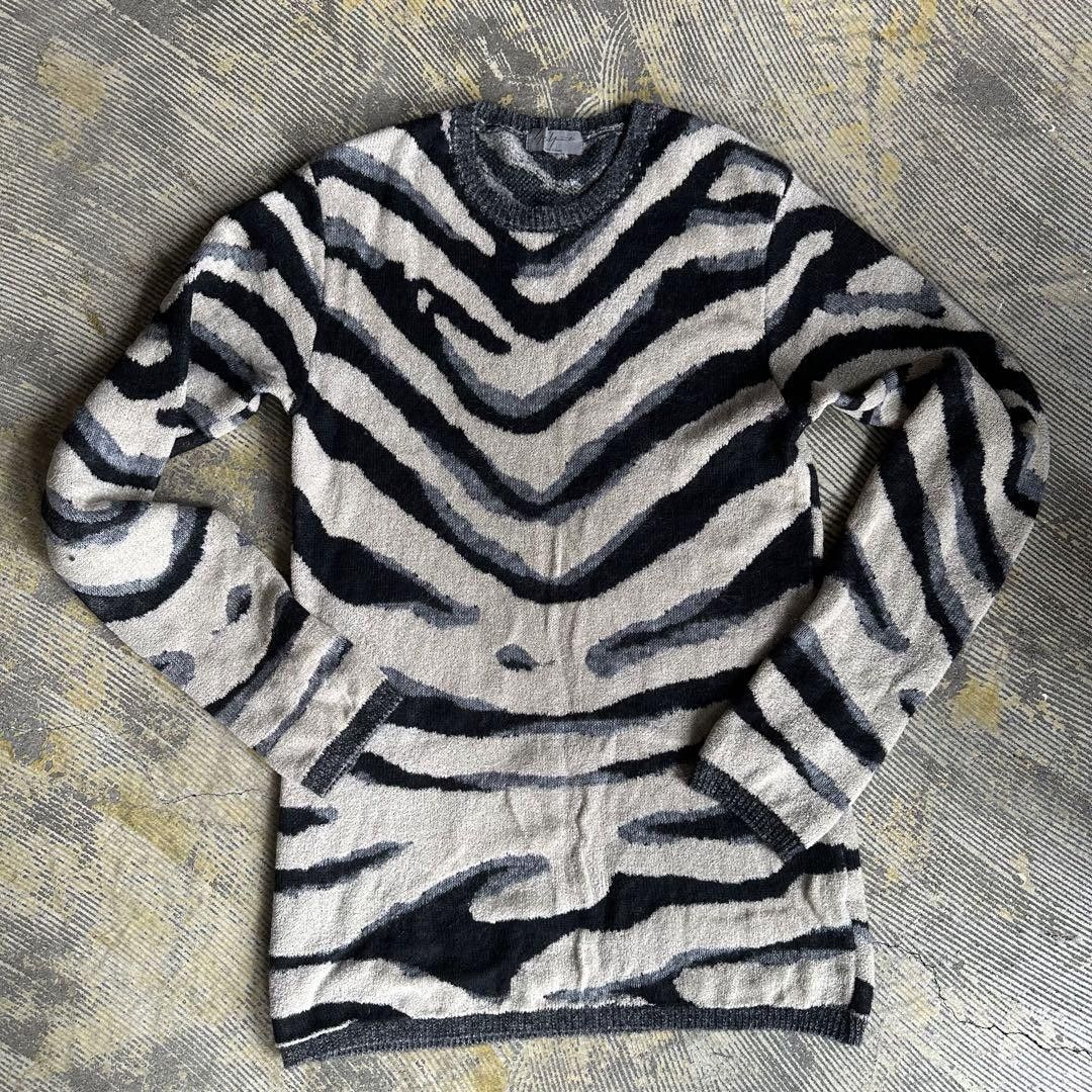 Yohji Yamamoto yohji yamamoto pour homme zebra print thick knit Size US L / EU 52-54 / 3 - 2 Thumbnail