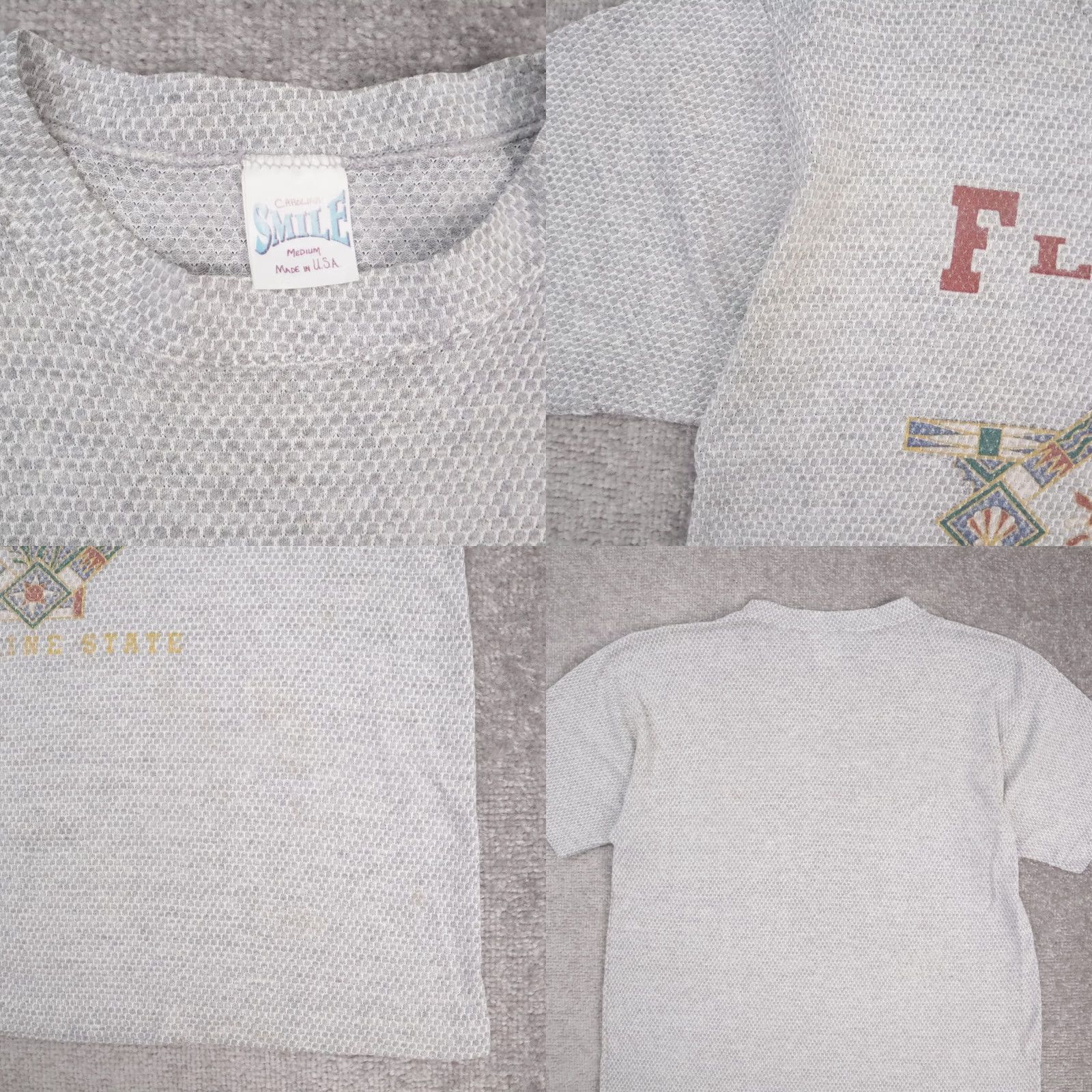 Vintage VINTAGE Florida USA Sunshine State T-Shirt Gray Short Sleeve Crew Neck M Men VTG 80s 90s Cotton Shirt Size US M / EU 48-50 / 2 - 8 Thumbnail