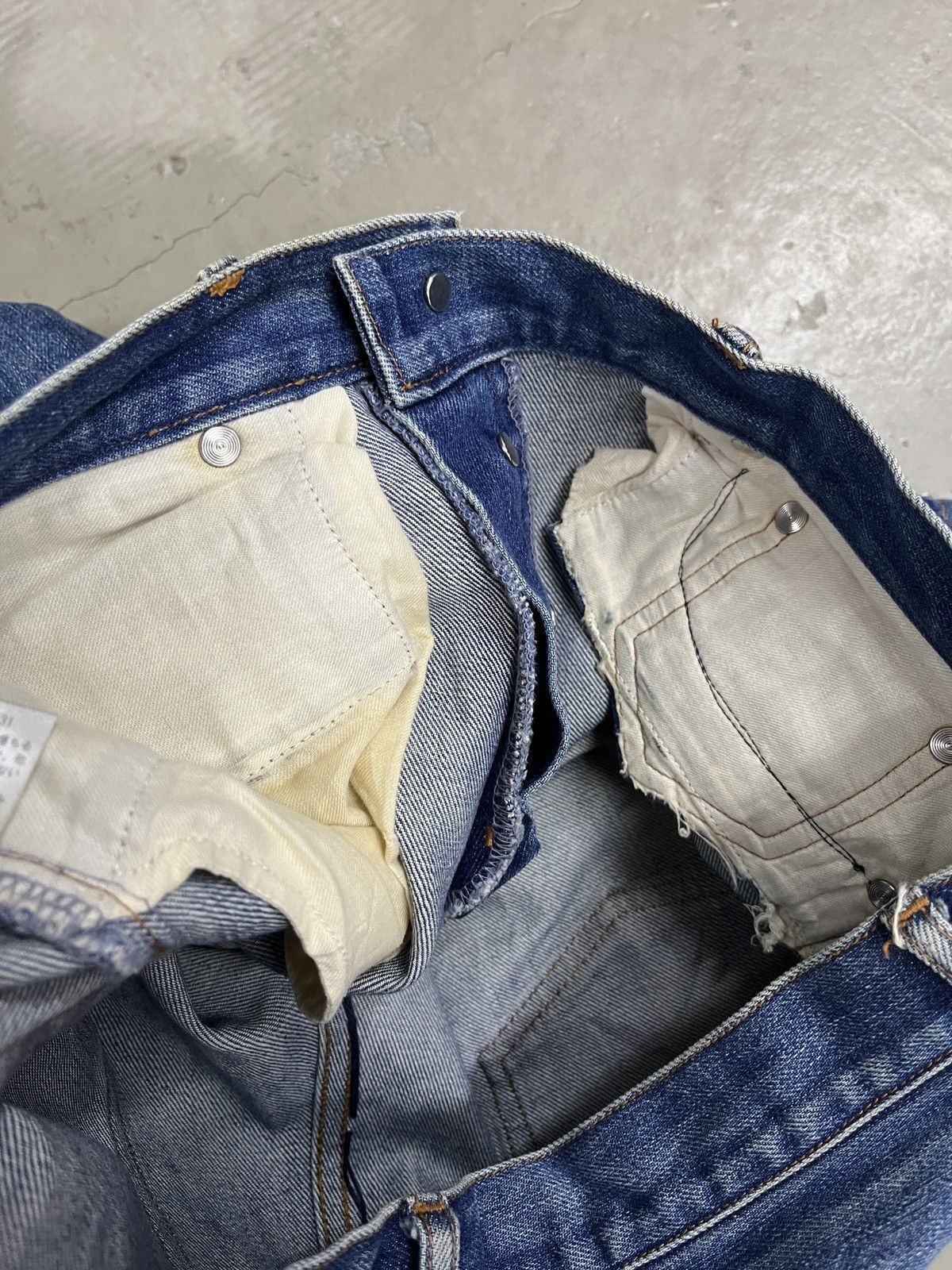 A.P.C. A.P.C Raw Denim Honeycomb Contrast Faded Straight Fit jeans Size US 32 / EU 48 - 14 Thumbnail
