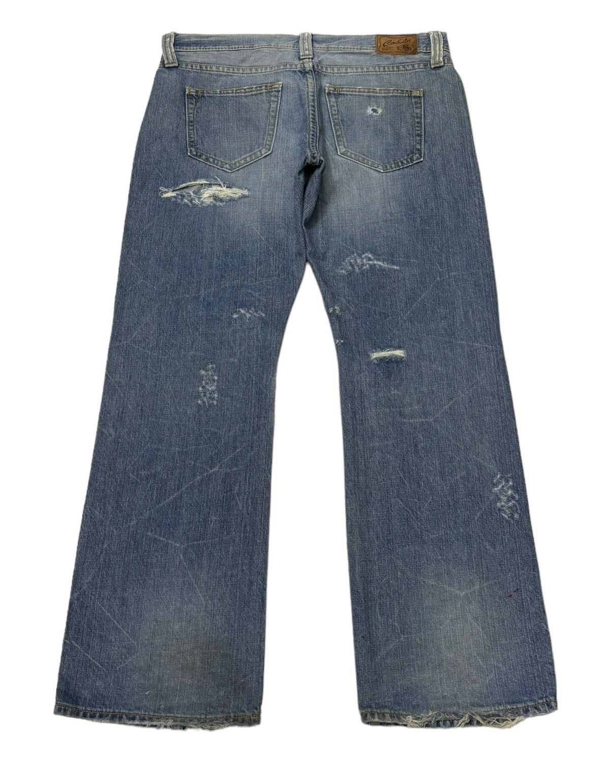 If Six Was Nine VINTAGE CO&LU THRASHED DISTRESS RIPS BAGGY FLARE JEANS Size US 36 / EU 52 - 2 Thumbnail