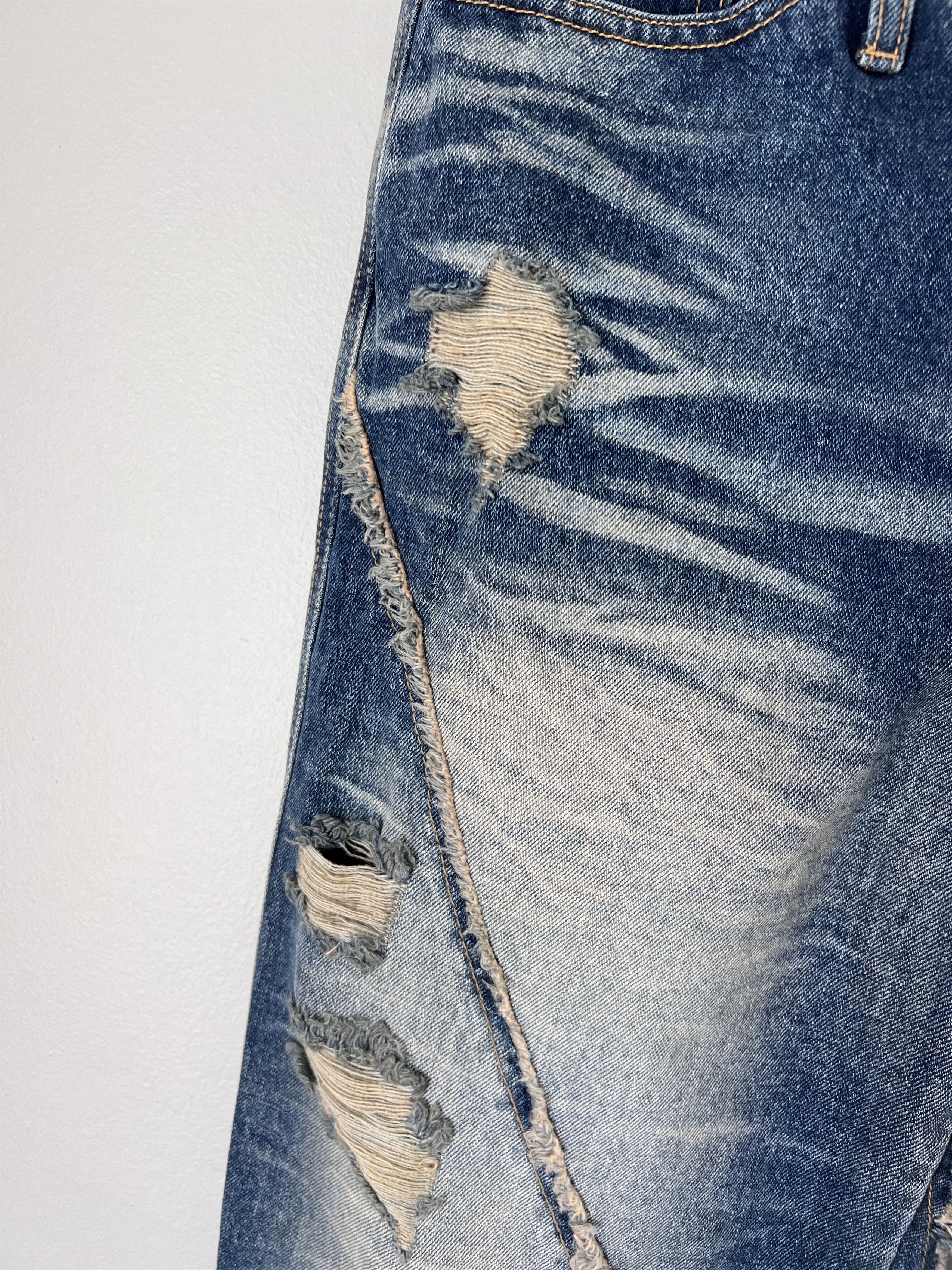 Ader Error Ader Error Distressed Finish Cotton Jeans in Blue Size US 29 - 4 Thumbnail