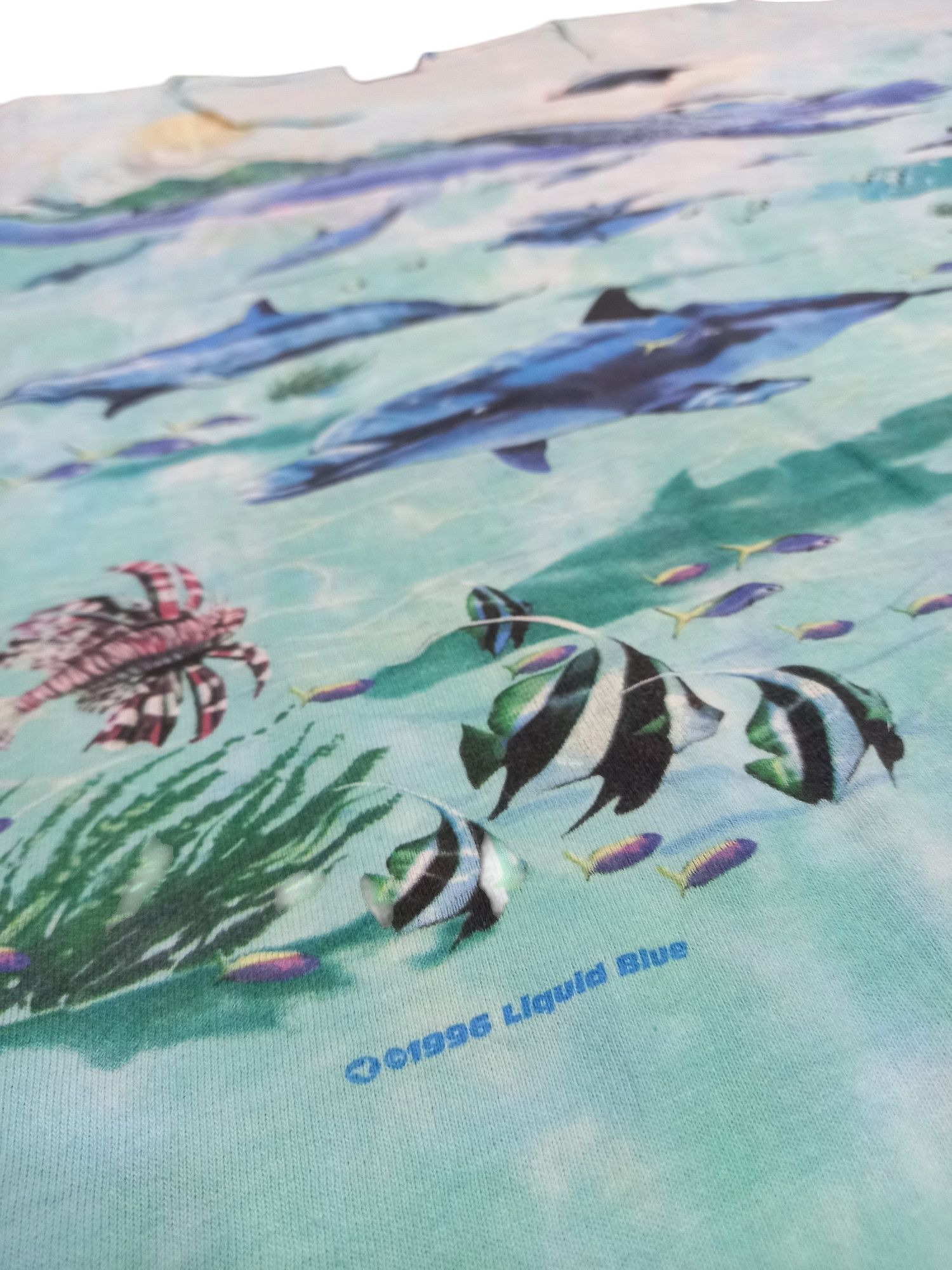 Liquid Blue × Vintage Rare! Vintage '96 Liquid Blue Sea Life Nature OVP Tee Size US M / EU 48-50 / 2 - 3 Thumbnail