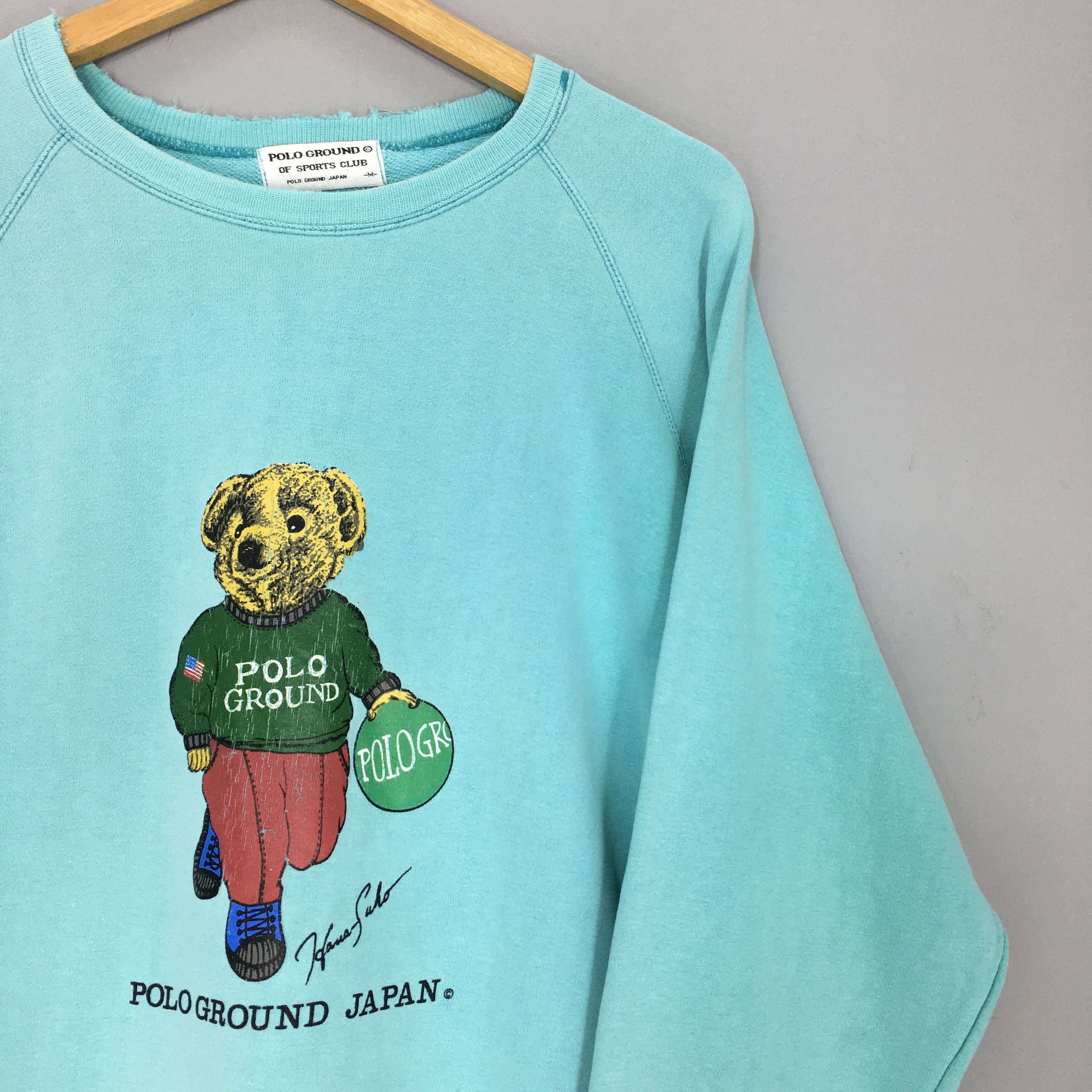 Japanese Brand × Vintage Vintage Distressed Polo Ground Bear Japan Sweatshirt Medium Size US M / EU 48-50 / 2 - 2 Thumbnail