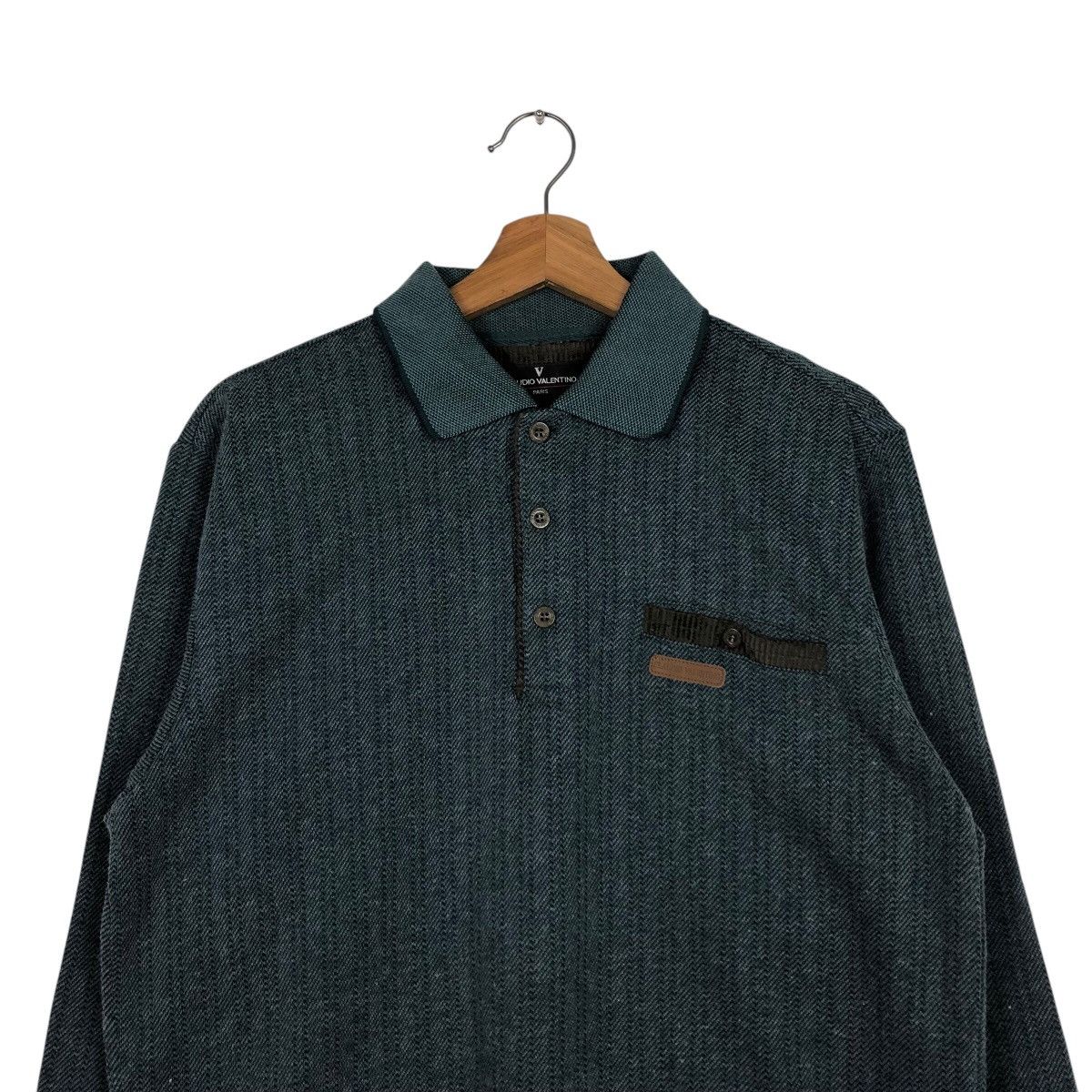 Japanese Brand × Vintage 📌Vintage Collar Sweatshirt Claudio Valentino Paris Size US L / EU 52-54 / 3 - 4 Thumbnail