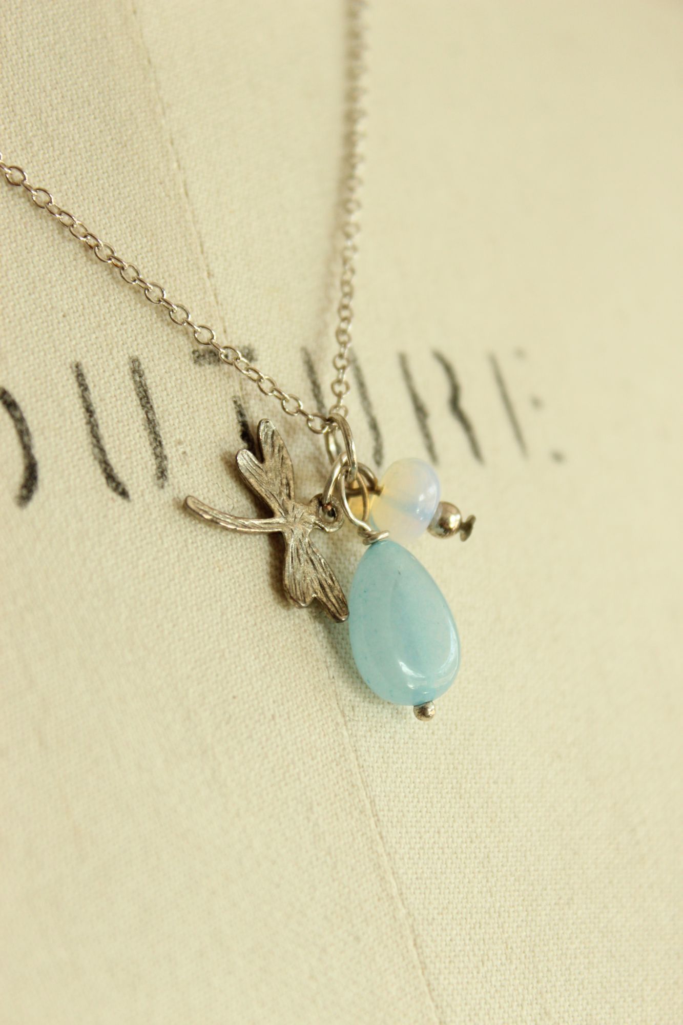 Other Dragonfly Necklace and Earrings set, with Blue beads, Jewelr Size ONE SIZE - 10 Thumbnail