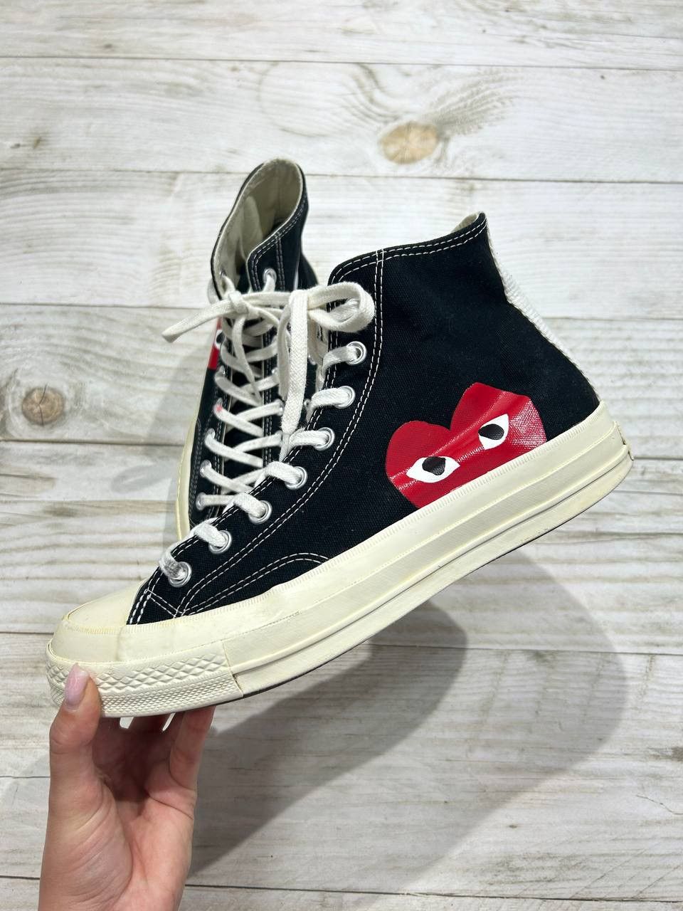 Comme des Garcons PLAY Comme des Garçons x Converse High Top CDG Sneakers Size US 8.5 / EU 41-42 - 5 Thumbnail