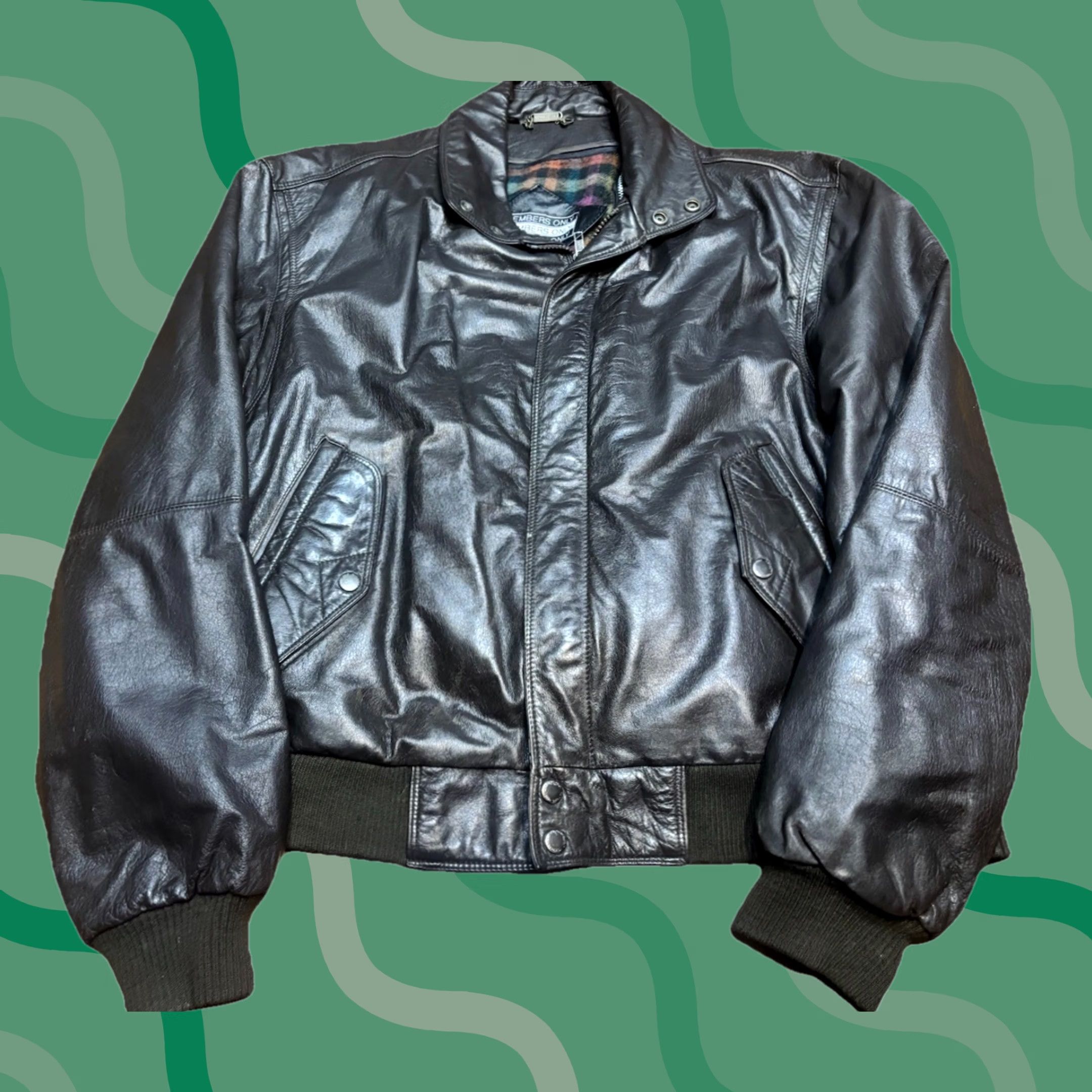 Members Only VINTAGE Members Only Leather Bomber Jacket Mens 46 Brown Classic Bomber Jacket Mens Size US S / EU 44-46 / 1 - 1 Thumbnail