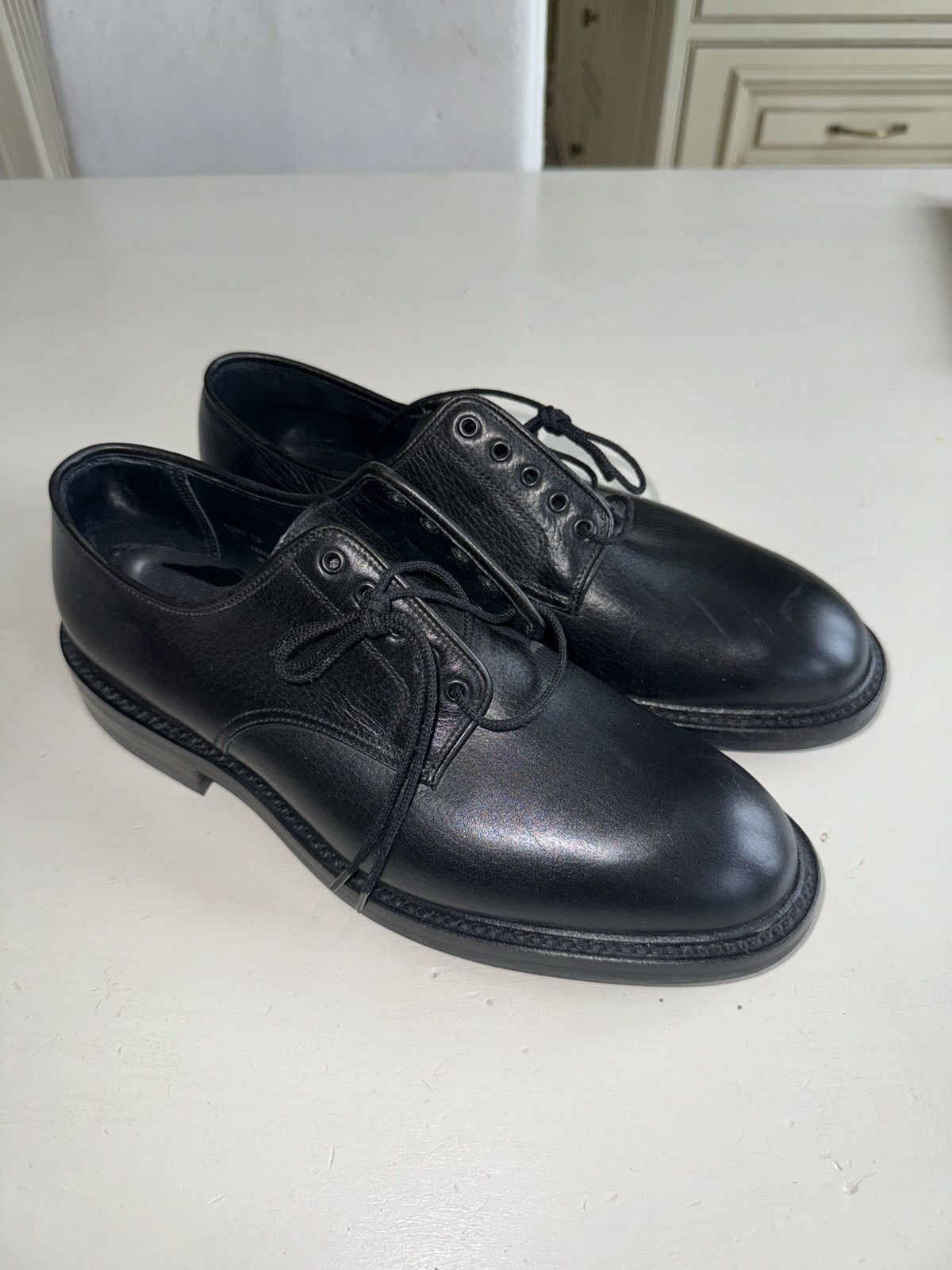 Richard James Savile Row Black Leather Derby Shoes Sz 7