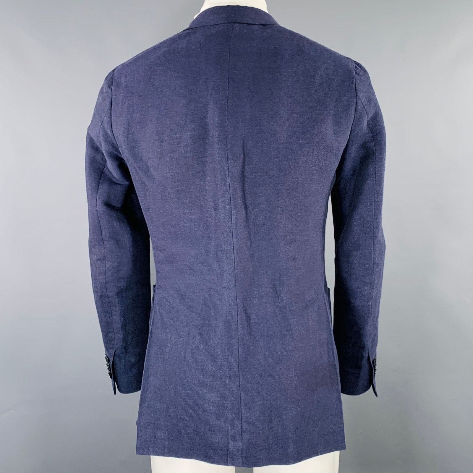 Other E. FORMICOLA 38 Blue Linen Cotton Single Breasted Jacket Size US M / EU 48-50 / 2 - 3 Thumbnail