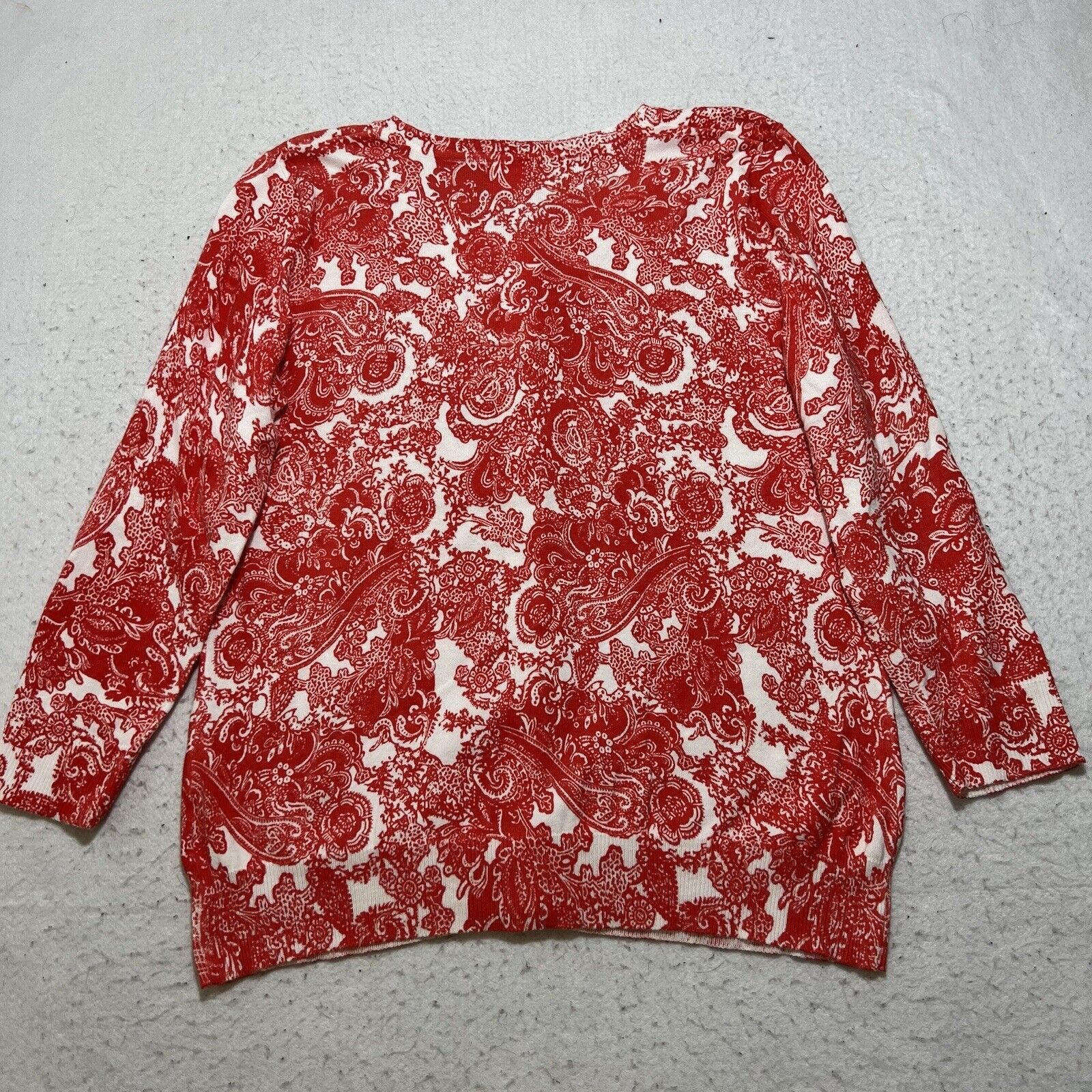 Joe Freshgoods Joe Fresh Button Down Cardigan Paisley 3/4 Sleeve Sweater Size L / US 10 / IT 46 - 9 Thumbnail