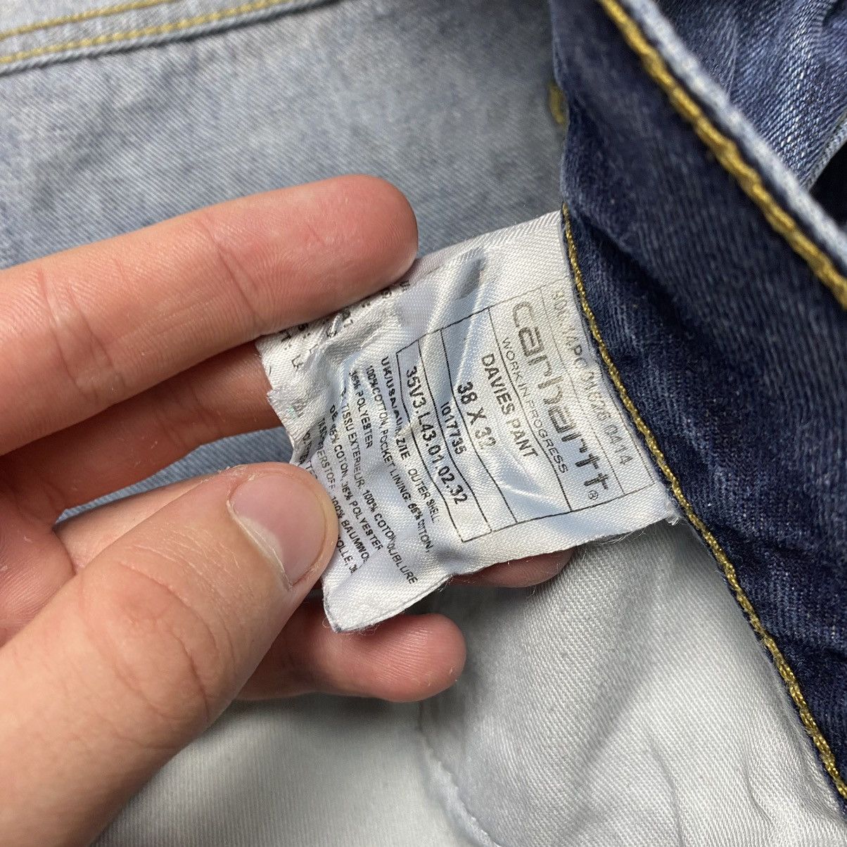 Vintage Vintage Carhartt Wip Patch logo 90’s workwear denim shorts Size US 38 / EU 54 - 11 Thumbnail