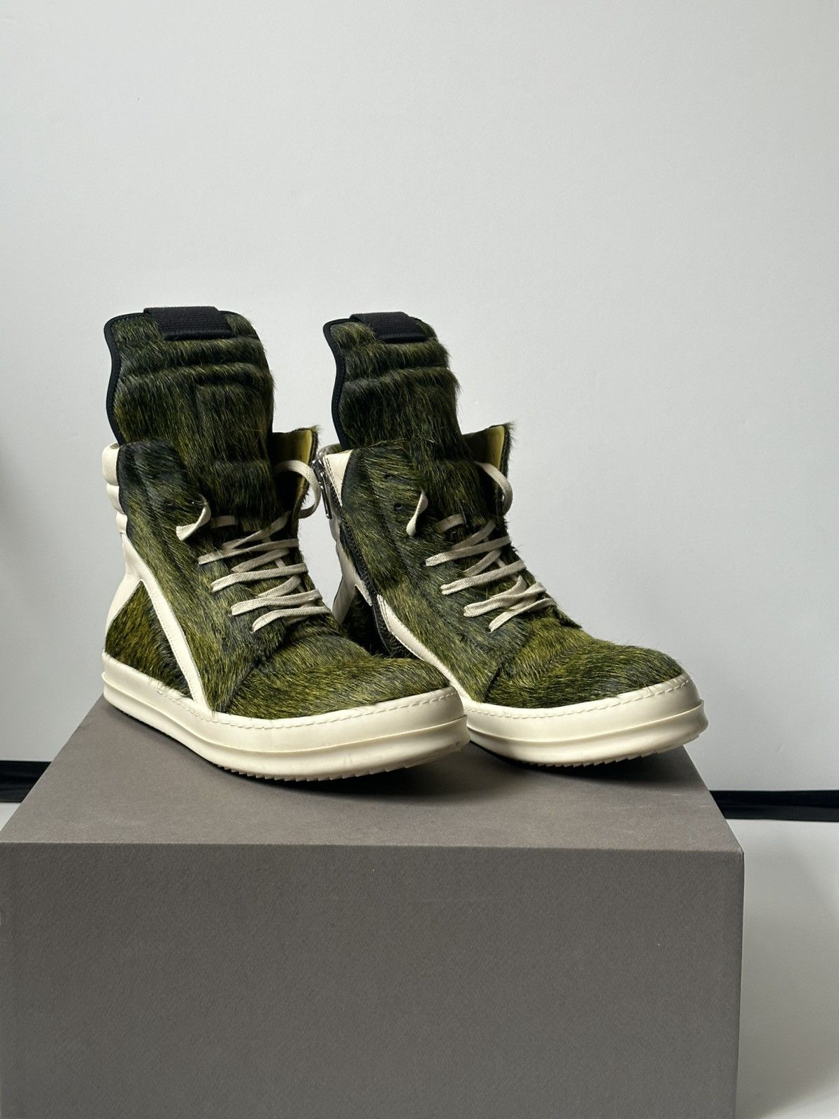 Rick Owens - Geobasket Acid Green Pony Hair