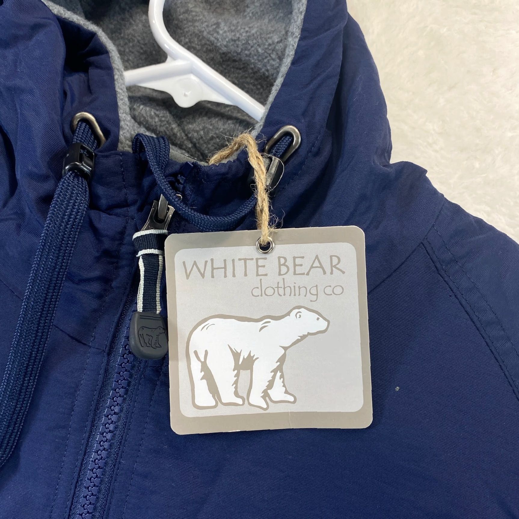 Vintage New NWT White Bear Clothing Company Blue Full Zip Hooded Fleece Lined Coat Med Mens Size US M / EU 48-50 / 2 - 4 Thumbnail