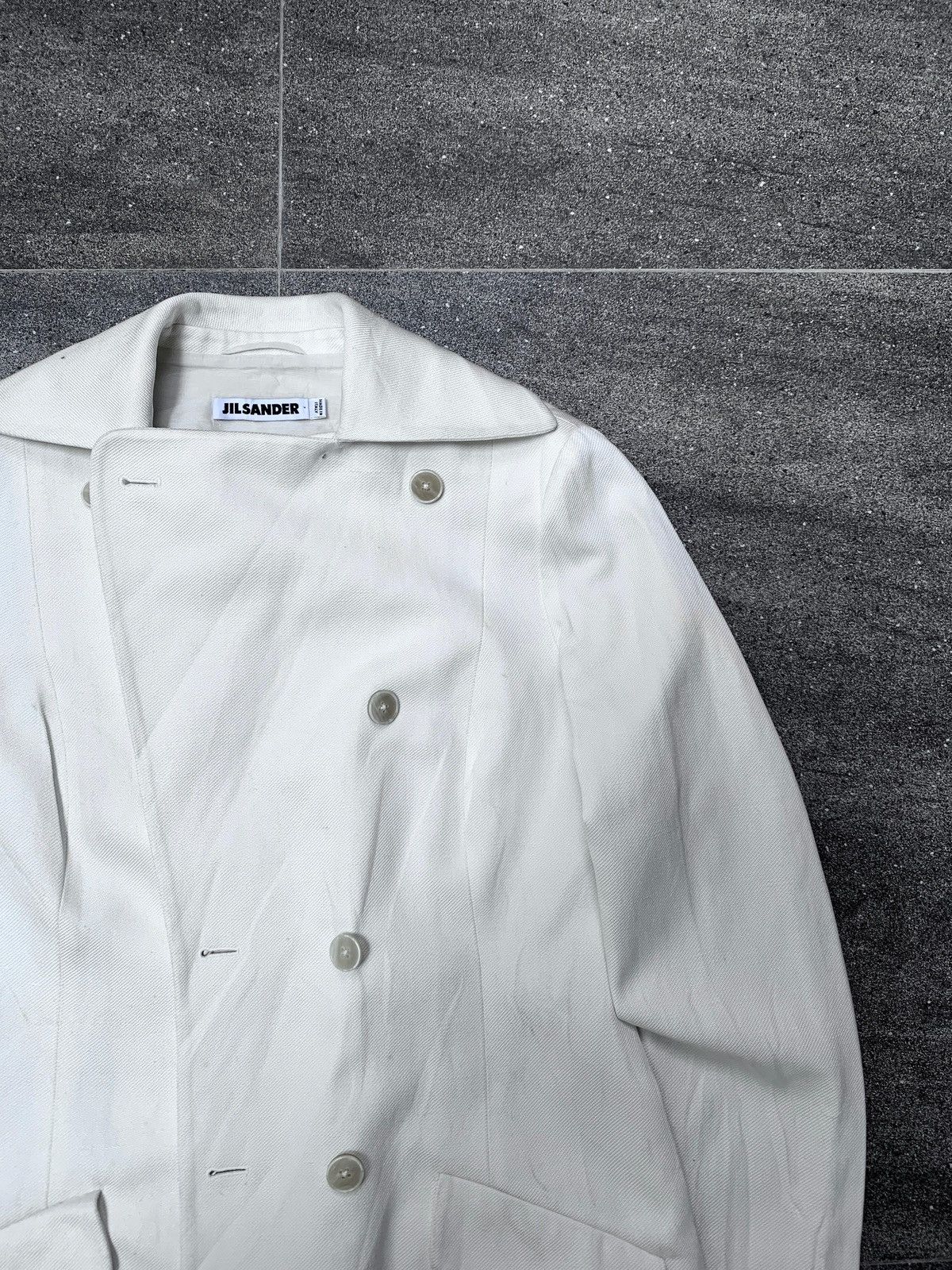 Jil Sander × Raf Simons 2000s Linen Blend Double Breasted Coat Size XS / US 0-2 / IT 36-38 - 5 Thumbnail