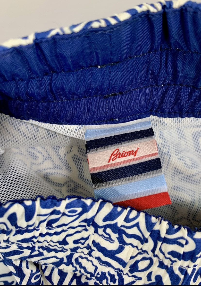 Brioni Brioni 🇮🇹 Blue Logo Script SeaMaster Resort Swim Trunk XL NWT Size US 38 / EU 54 - 2 Thumbnail