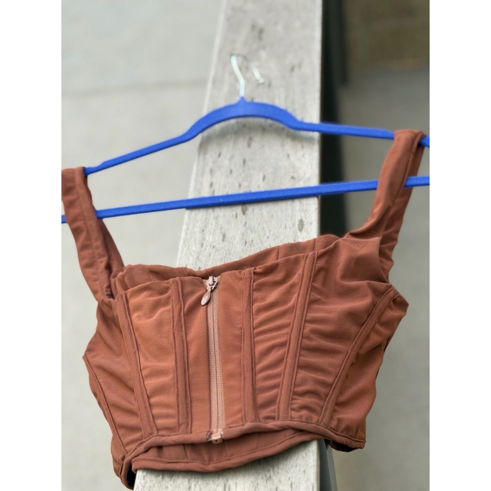House of CB House of CB London Brown Corset Crop Top Size L Size L / US 10 / IT 46 - 6 Thumbnail