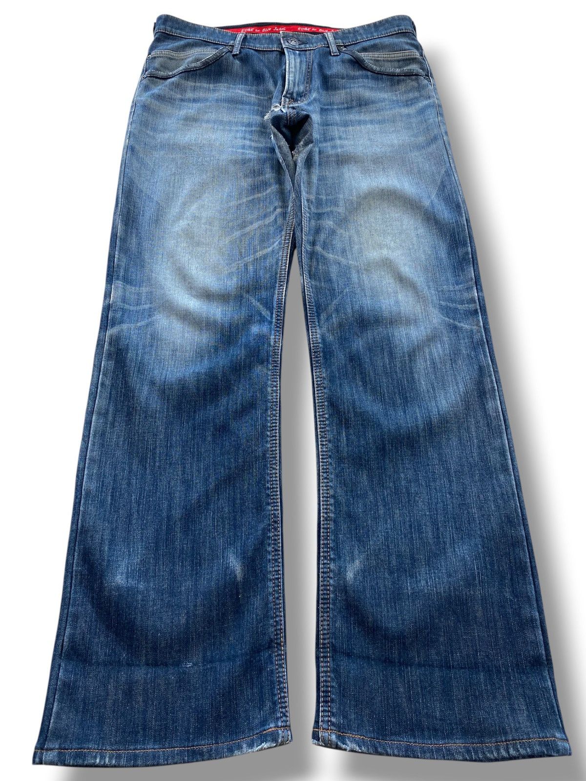 Edwin Edwin Faded Wash Whiskered Straight Leg Jeans Style Size US 36 / EU 52 - 1 Thumbnail