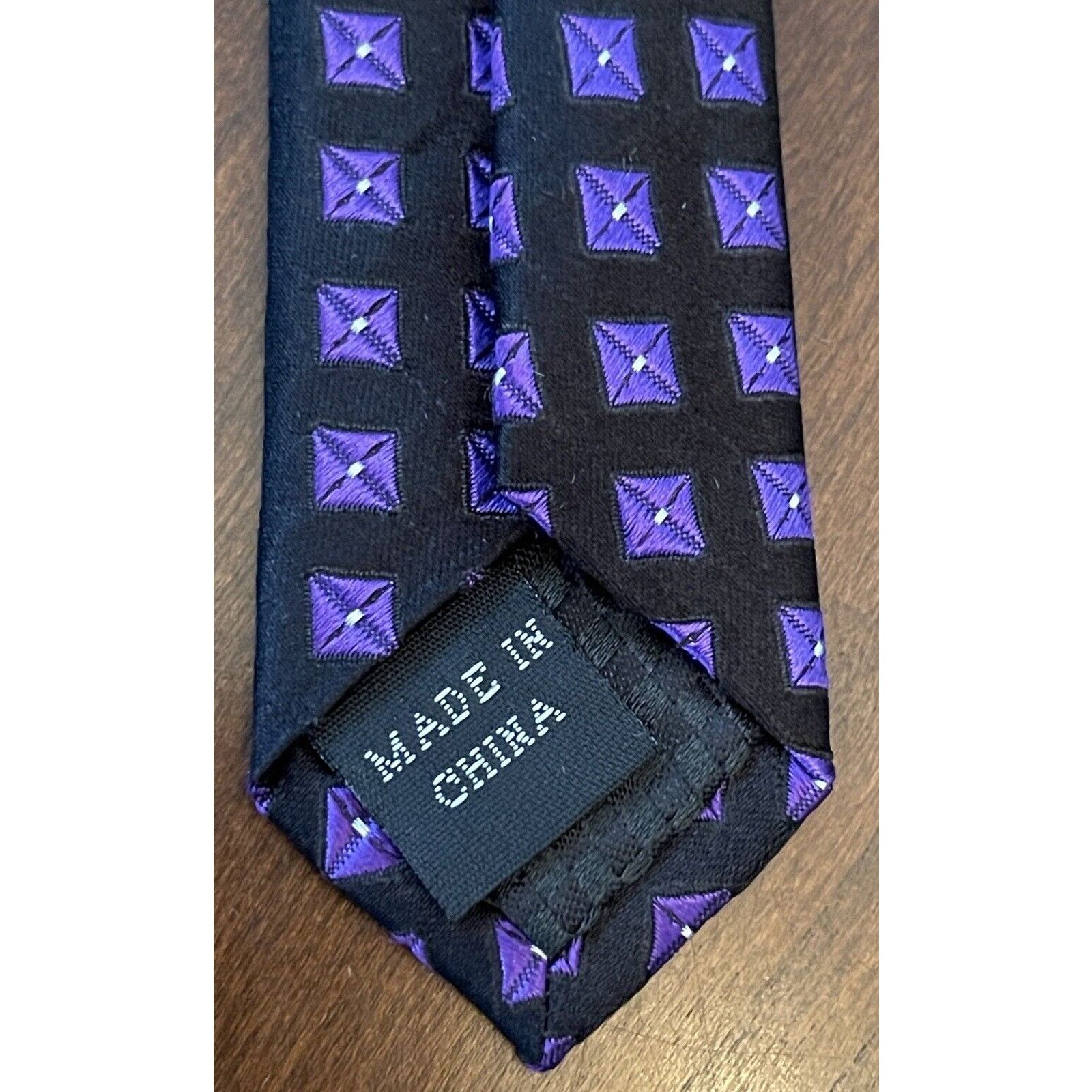 Sean John Sean John Black Purple 100% Silk Mens Neck Tie Made In China Size ONE SIZE - 7 Thumbnail
