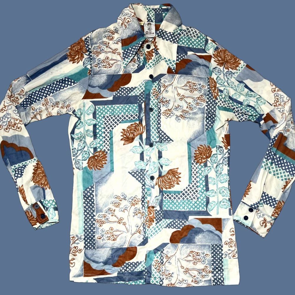 Vintage VINTAGE Alfie CALIFORNA Disco Rockabilly Long Sleeve Button Up Shirt M Size US M / EU 48-50 / 2 - 1 Thumbnail