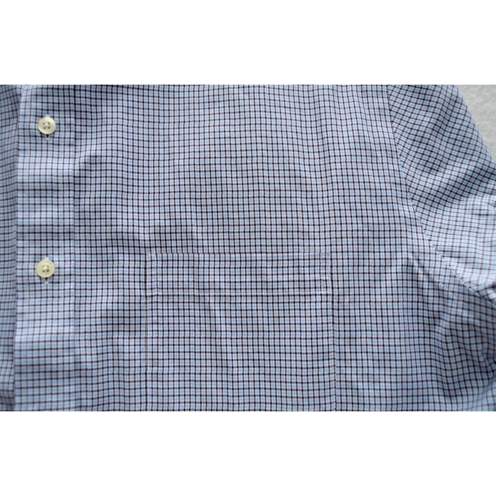 Brooks Brothers Brooks Brothers Men's Dress Shirt Blue Plaid Classic Cotton 16-32 Shirt Mens Regular Blue Plaid 16 32 Size 42R - 3 Thumbnail