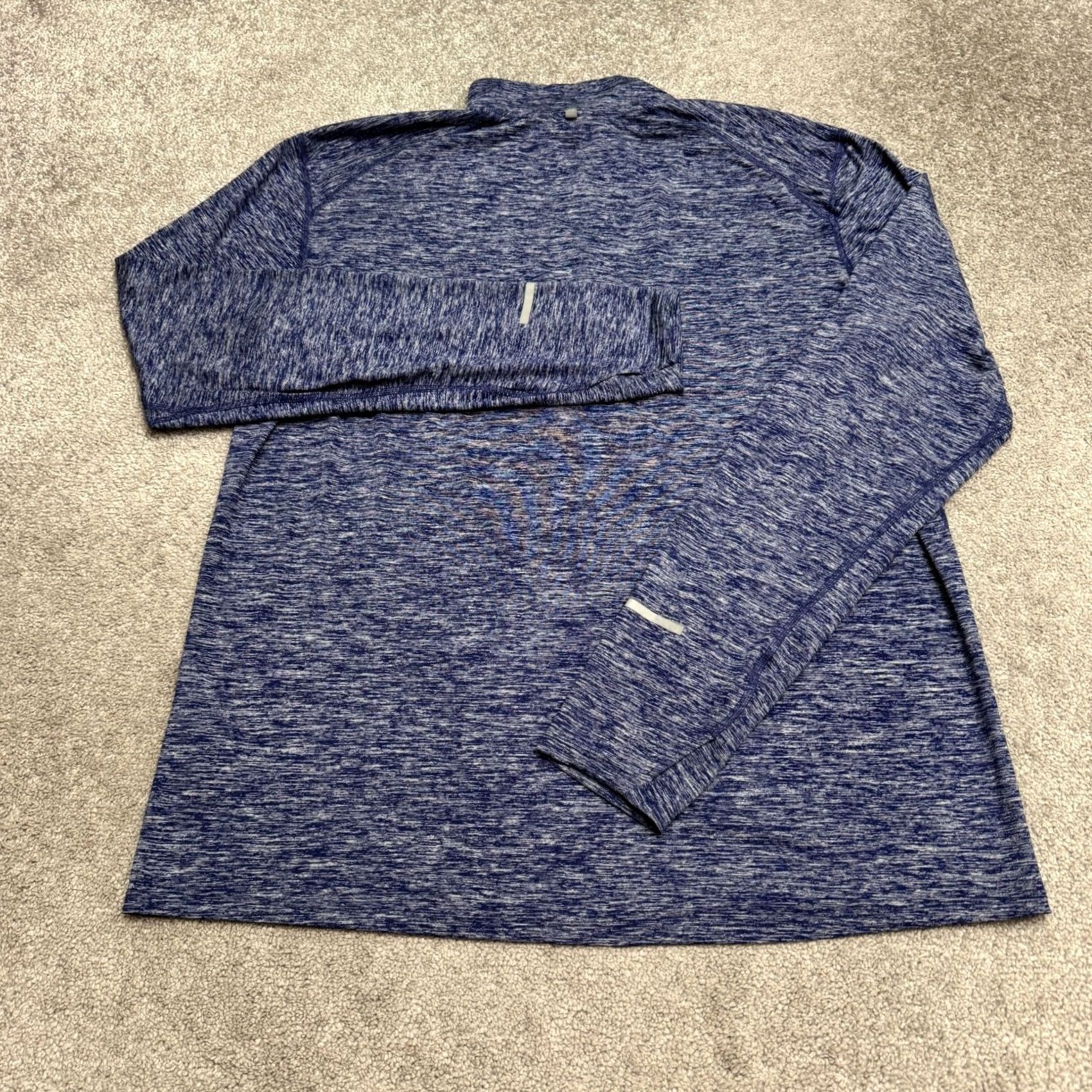 Nike Nike Dri-Fit 1/4 Zip Pullover Jacket Mens XL Heathered Blue Reflective Thumbholes Size US XL / EU 56 / 4 - 2 Thumbnail