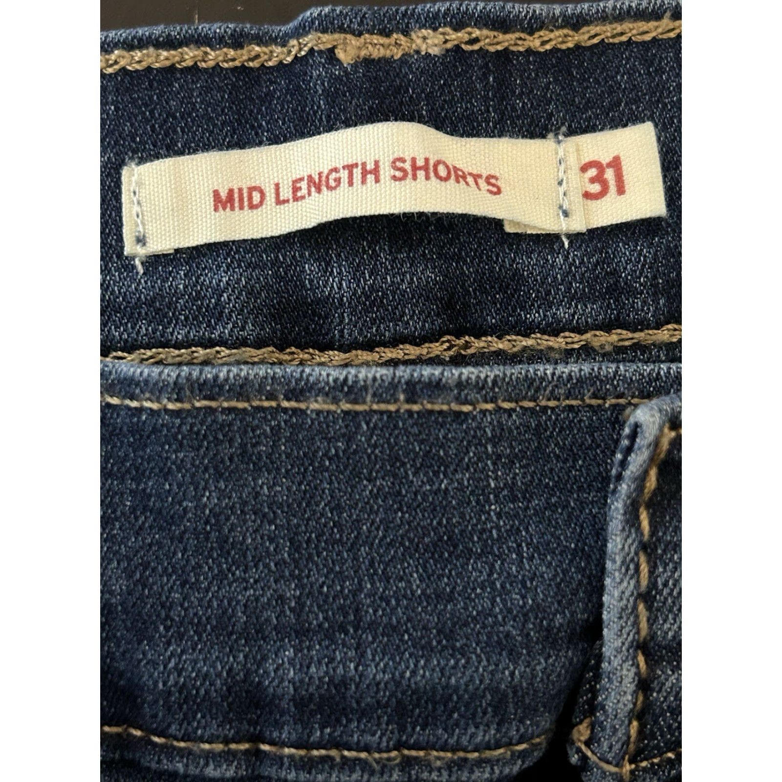 Levi's Womens Levi's Bermuda Shorts Flat Front Denim 31 Dark Blue Mid Rise Short Jeans Size 31 Womens Size 24" / US 00 / IT 34 - 5 Thumbnail