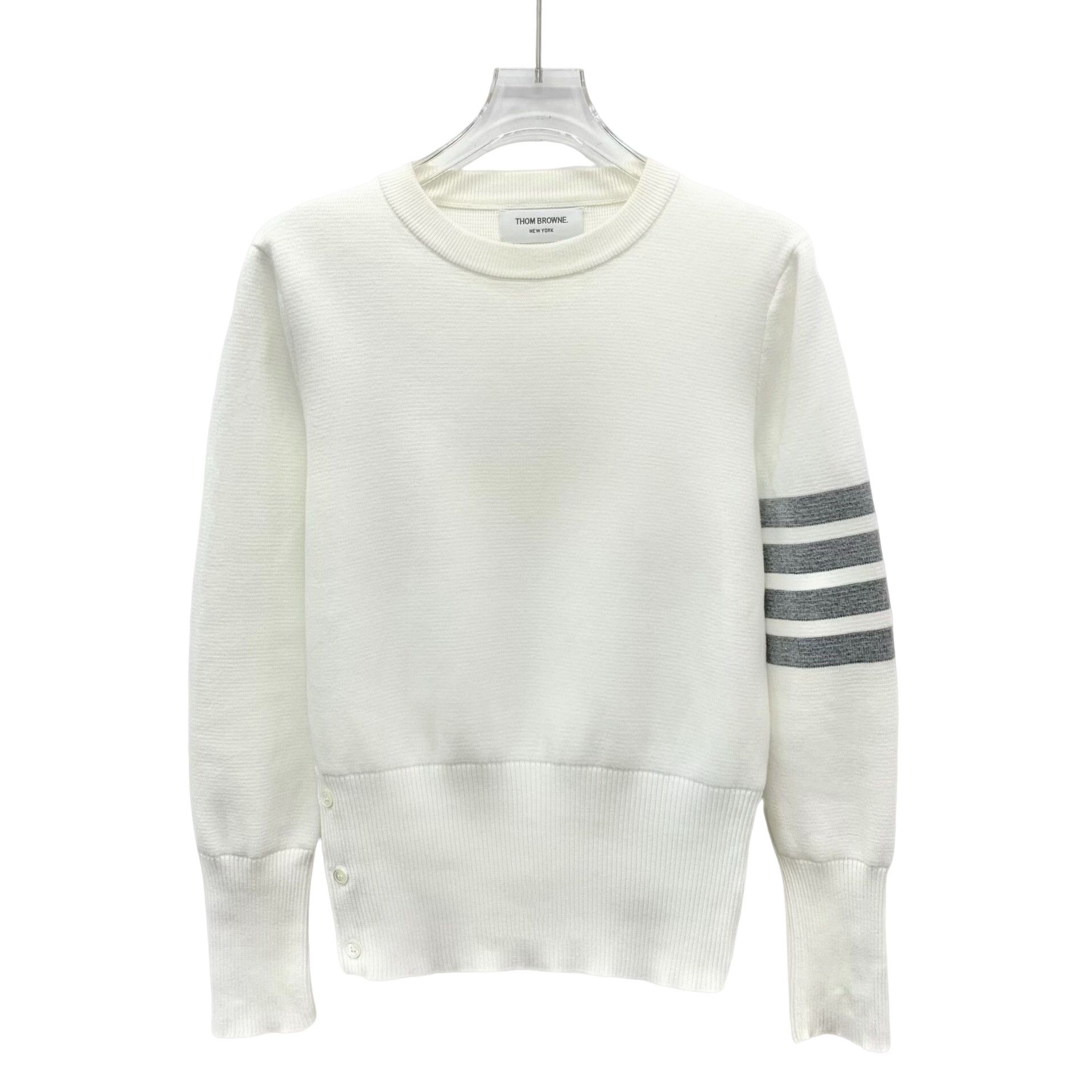 Thom Browne Thom Browne 4-Bar Stripe Cotton Sweater 40 Size US XXS / EU 40 - 1 Thumbnail