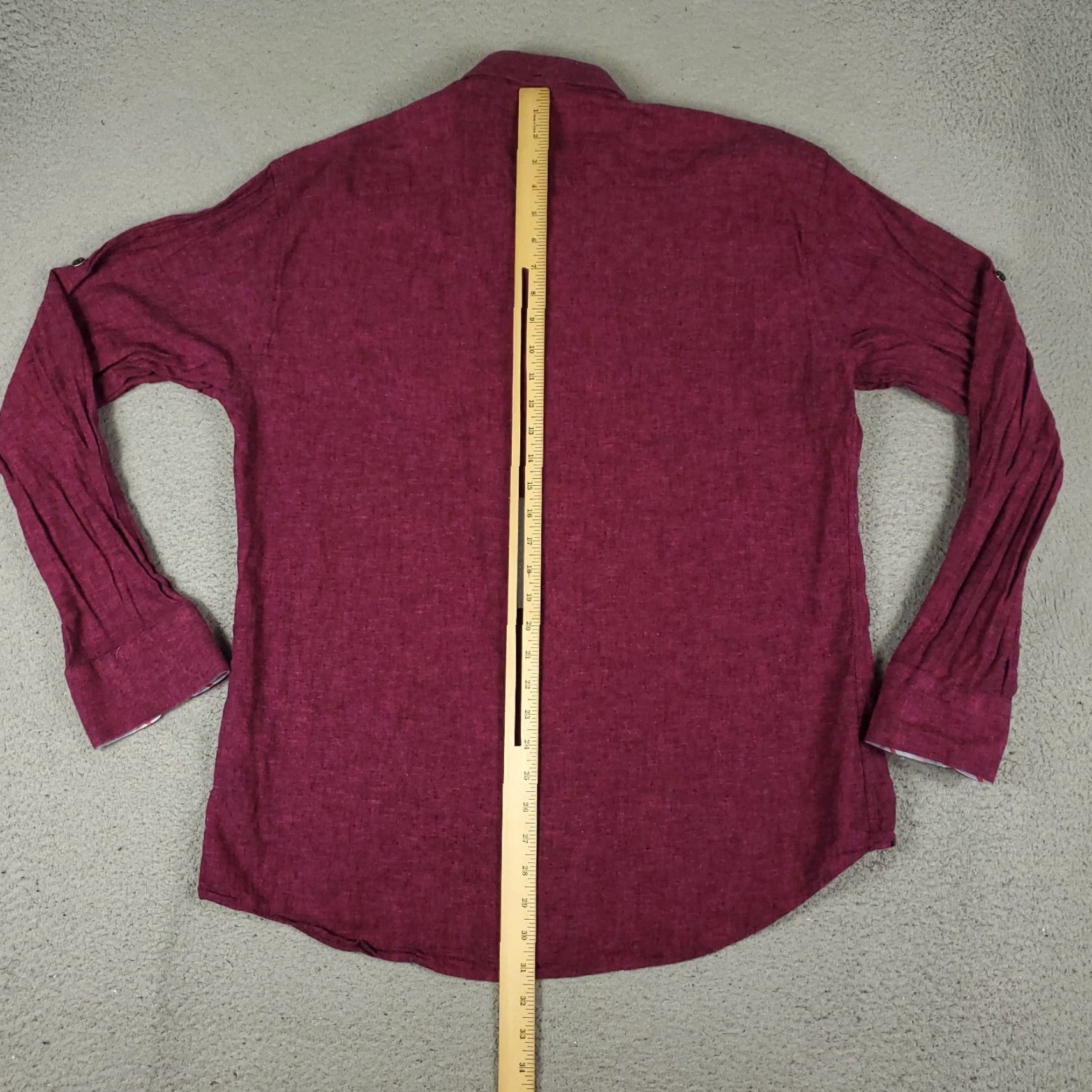 Maceoo Maceoo Shirt Mens 2XL Burgundy Button-Up Long Sleeve Collared Cotton Casual Business Formal Travel Workwear Modern Preppy Size US XXL / EU 58 / 5 - 3 Thumbnail