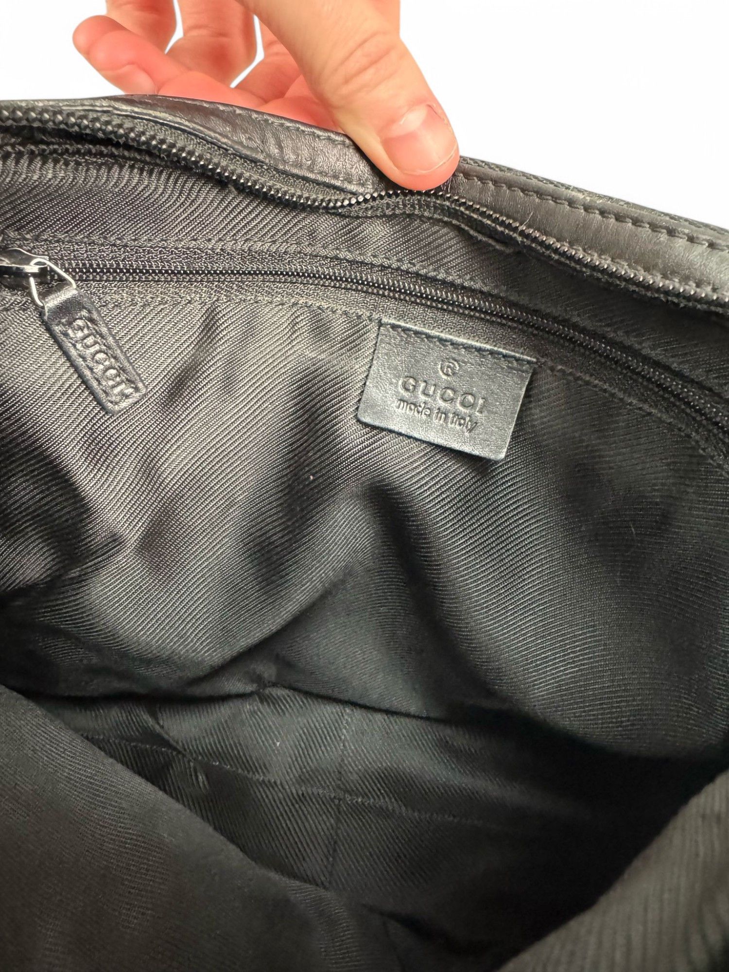 Gucci Gucci - Hobo Leather Handbag Shoulder Bag Monogram Black Size ONE SIZE - 11 Thumbnail