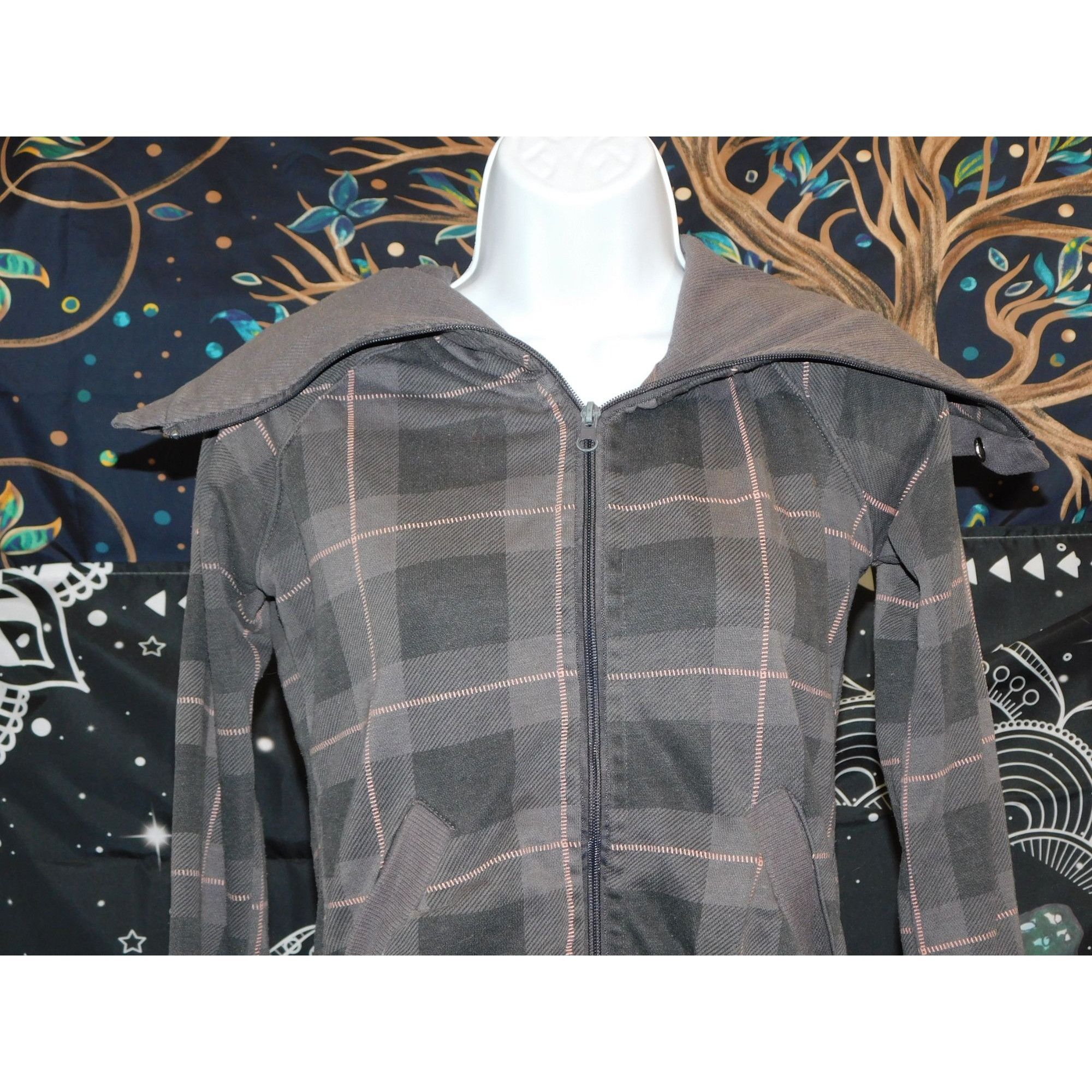 Other Urban Behaviour Pink And Grey Plaid Zip Up Sweater Size M / US 6-8 / IT 42-44 - 2 Thumbnail