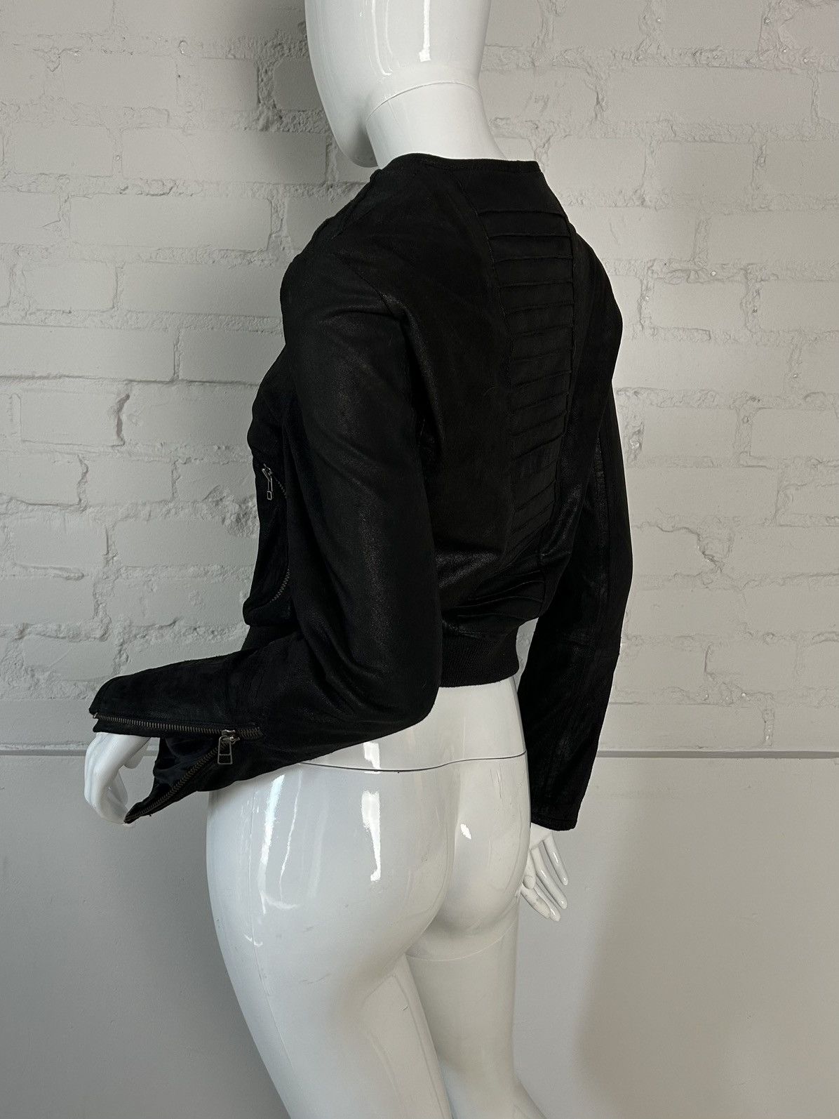 Vintage Vintage biker asymmetric leather bomber iacket Size M / US 6-8 / IT 42-44 - 5 Thumbnail