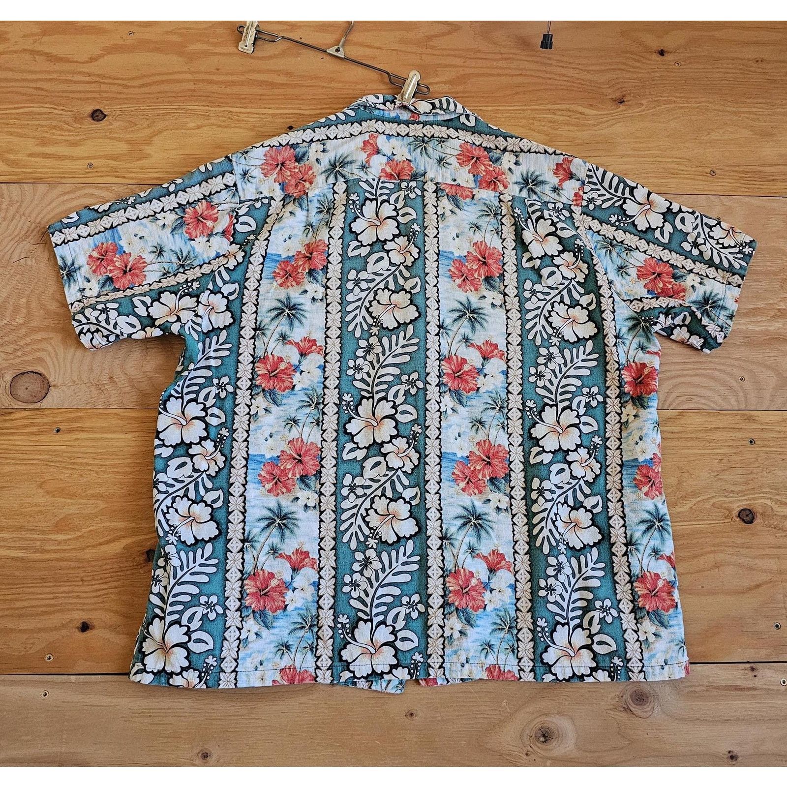 Other Kole Kole Hawaiian Barkcloth Floral Green Shirt 2XL? 1970s Size US XXL / EU 58 / 5 - 2 Thumbnail