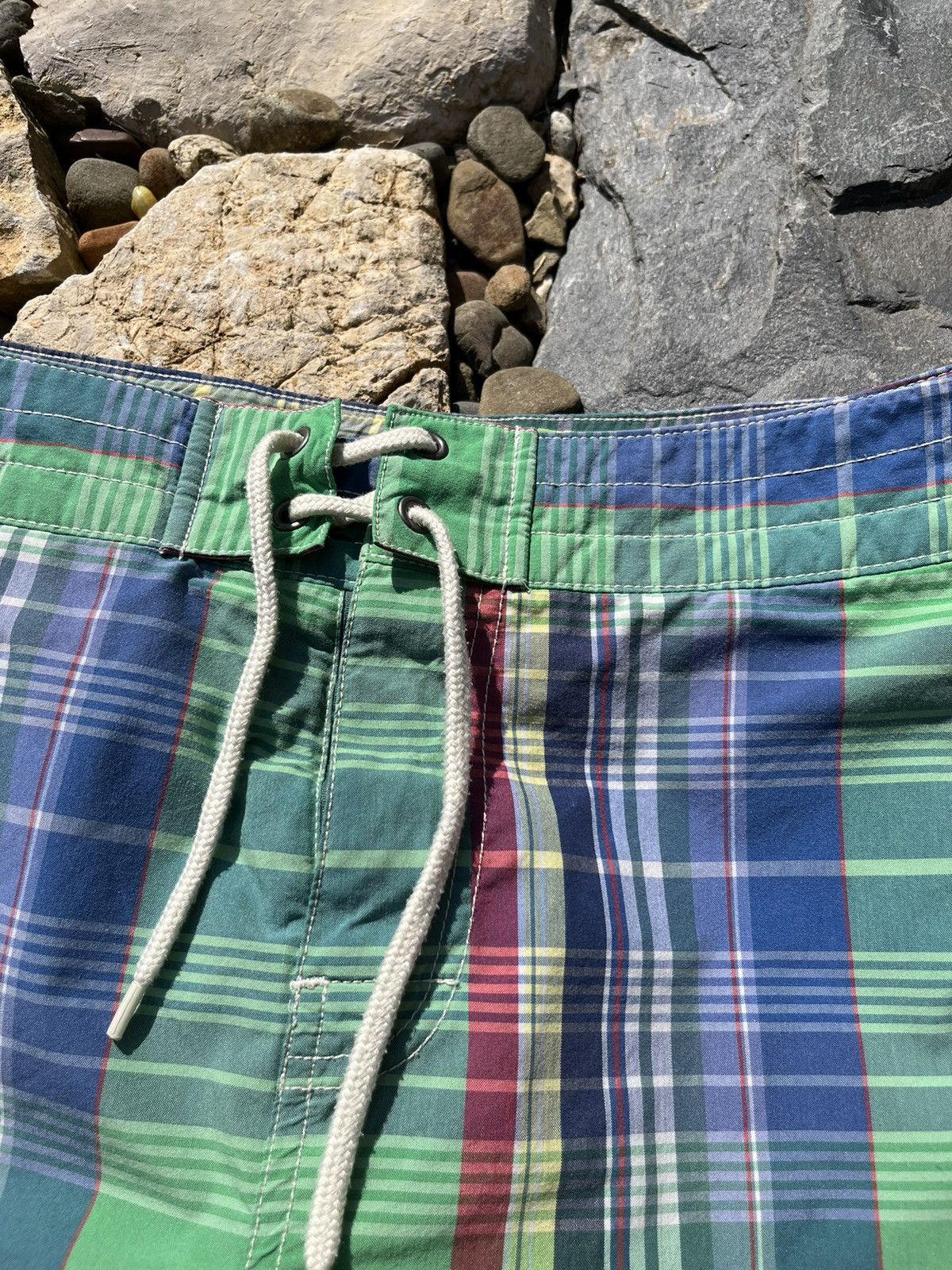 Polo Ralph Lauren × Ralph Lauren × Vintage Vintage 90s Polo Ralph Lauren plaid checked swim shorts pant Size 30" / US 8 / IT 44 - 6 Thumbnail