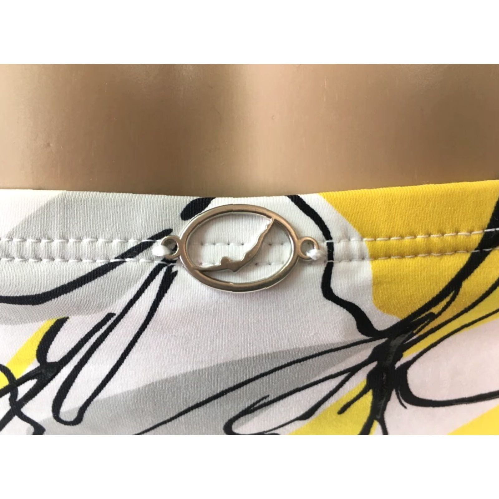 Jantzen Jantzen Bikini Swim Bottom Women Size 12 White Yellow Geometric Ties Nylon Regular Size 34" / US 12 / IT 48 - 4 Thumbnail