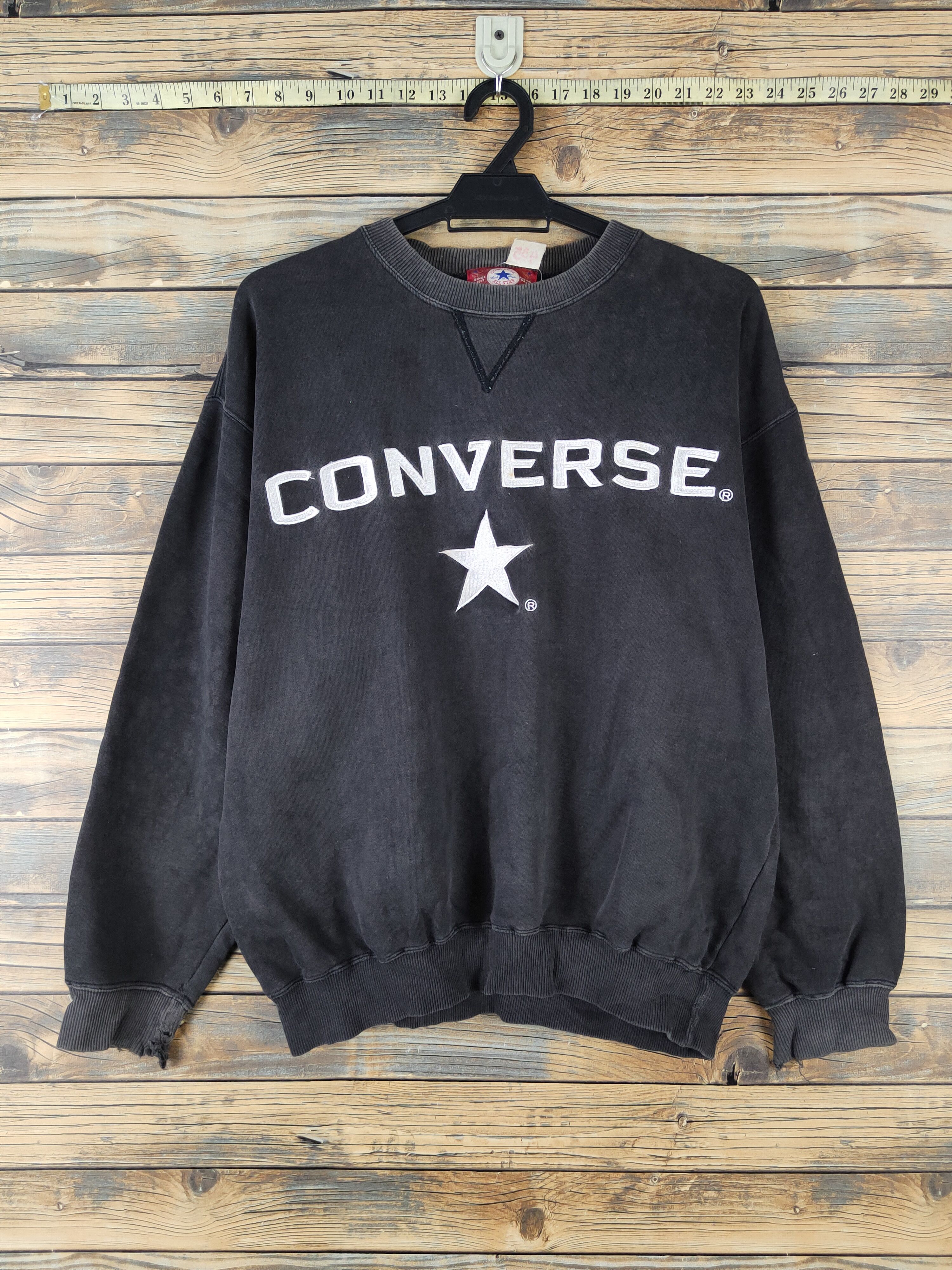 Converse × Vintage DL Converse vintage Black Faded Sweatshirts #435 Size US L / EU 52-54 / 3 - 1 Thumbnail