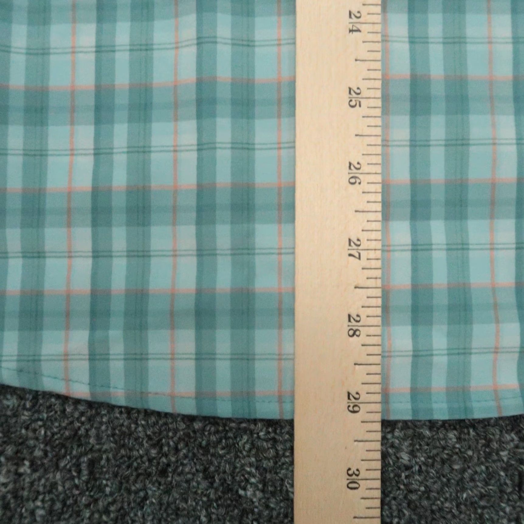 Mizzen+Main Mizzen+Main Shirt Mens Small Blue Green Performance Trim Fit Plaid Short Sleeve Button-Up Size US S / EU 44-46 / 1 - 7 Thumbnail