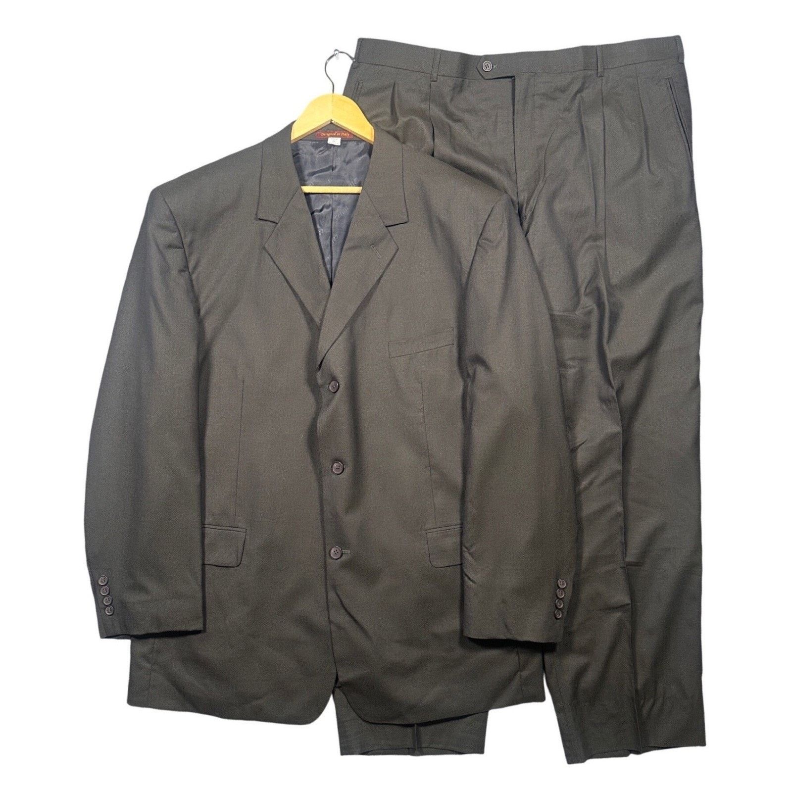 Other Alberto Celini Suit Mens 48L Charcoal Grey 100% Wool 3Button Size 48L - 1 Thumbnail