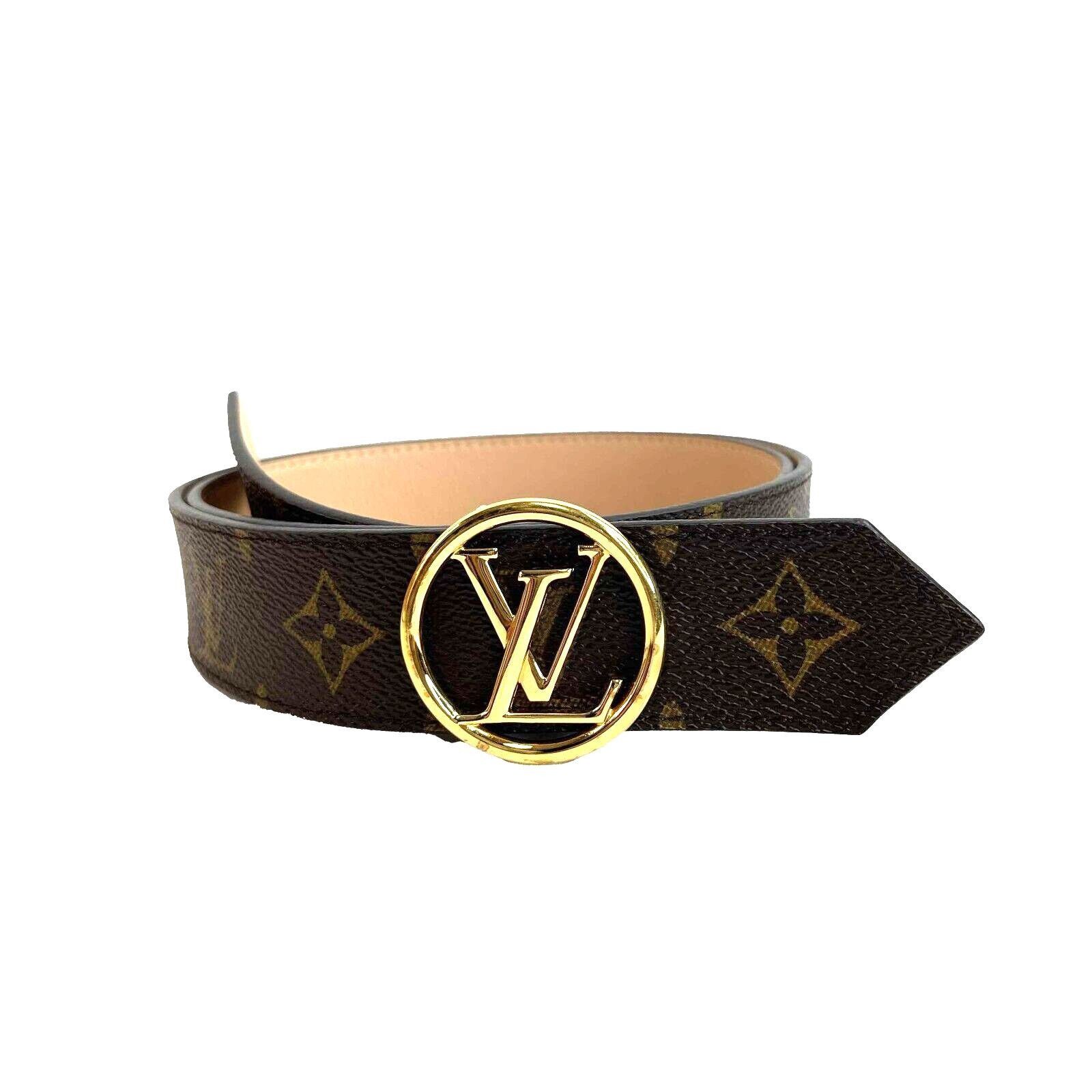 Louis Vuitton LV Initiales 30MM Reversible Belt Blue/Monogram in Calfskin  Leather with Gold-tone - US