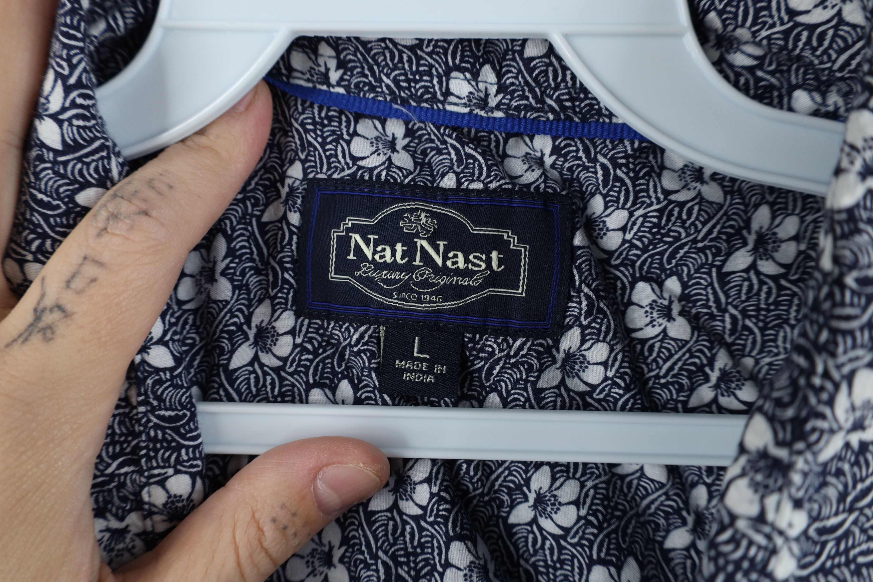 Nat Nast × Vintage Nat Nast Luxury Originals Print Short Sleeve Button Shirt Size US L / EU 52-54 / 3 - 6 Thumbnail