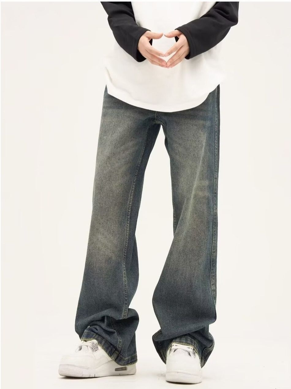 Japanese Brand Retro loose straight leg wide leg jeans Size US 32 / EU 48 - 5 Thumbnail