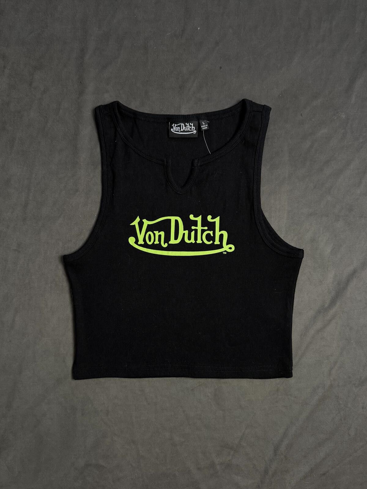 Von Dutch Y2k Von Dutch Classic Cropped Green Orange Tank Top L Size M / US 6-8 / IT 42-44 - 1 Thumbnail