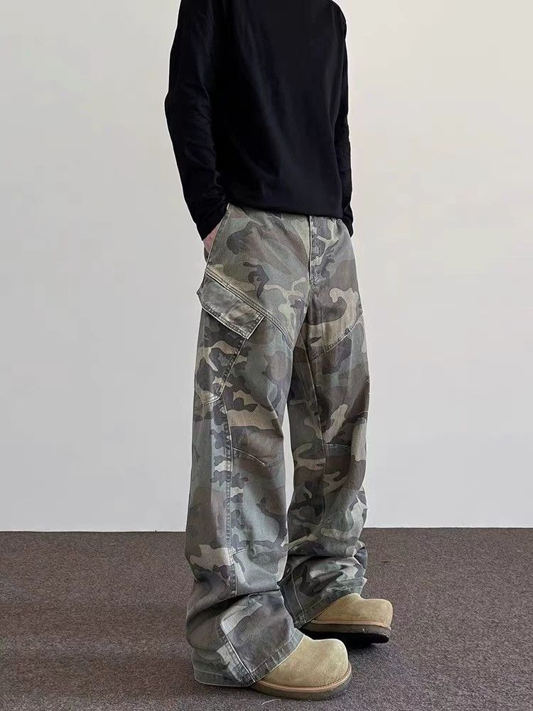 Vintage Retro street men's loose straight camouflage work trousers Size US 32 / EU 48 - 4 Thumbnail