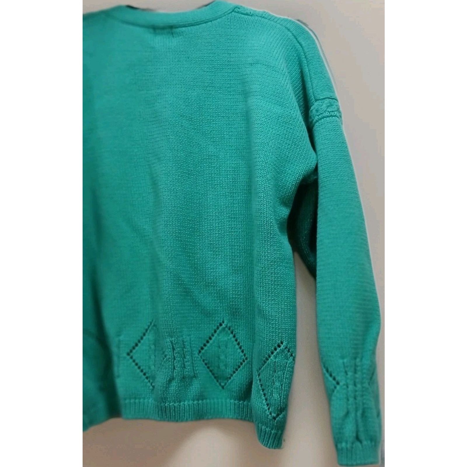 Gap Vintage GAP Teal Cardigan M Chunky Knit Grandma 90s Y2K Size M / US 6-8 / IT 42-44 - 7 Thumbnail