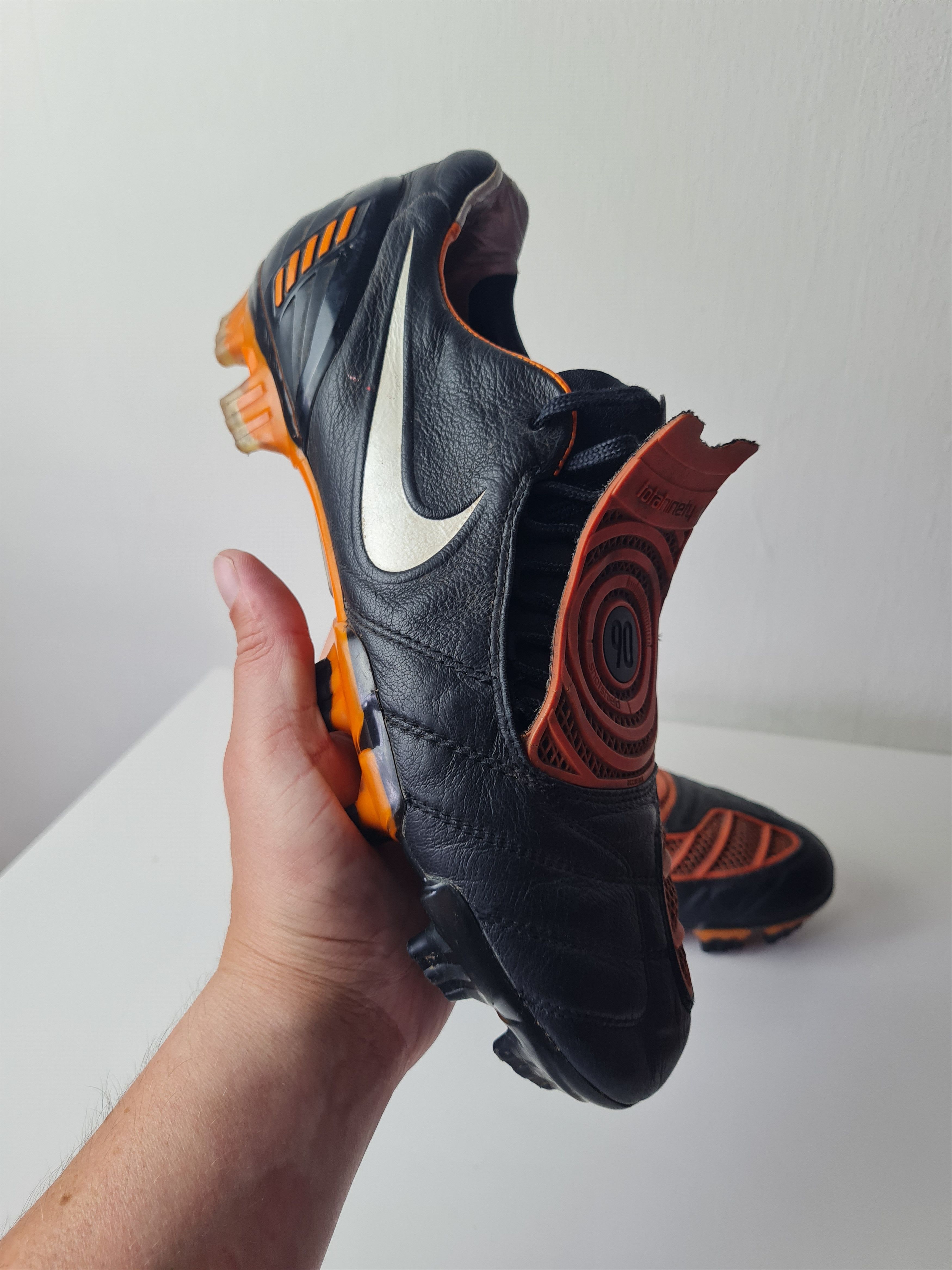 Nike Football Soccer Cleats NikeTotal 90 Laser Black Orange Size US 8 / EU 41 - 5 Thumbnail