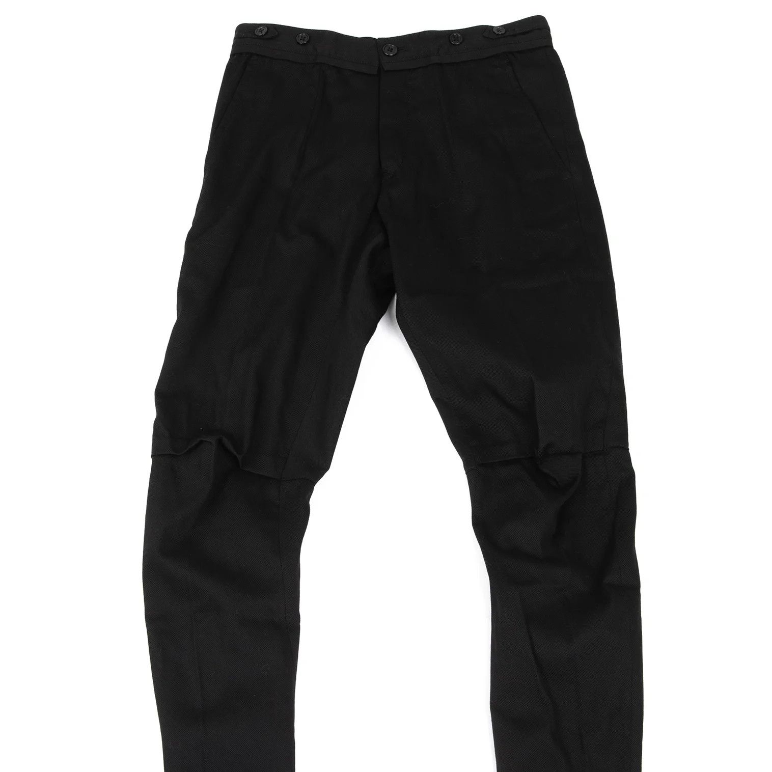 Ann Demeulemeester Cotton Neat Tuck Stretch Pants in Black XXS Size US 26 / EU 42 - 2 Thumbnail