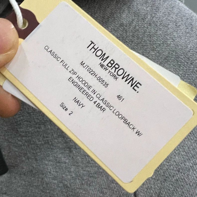 Thom Browne Thom Browne Gray four-striped printed zipper hoodie 2503-N Size US M / EU 48-50 / 2 - 7 Thumbnail